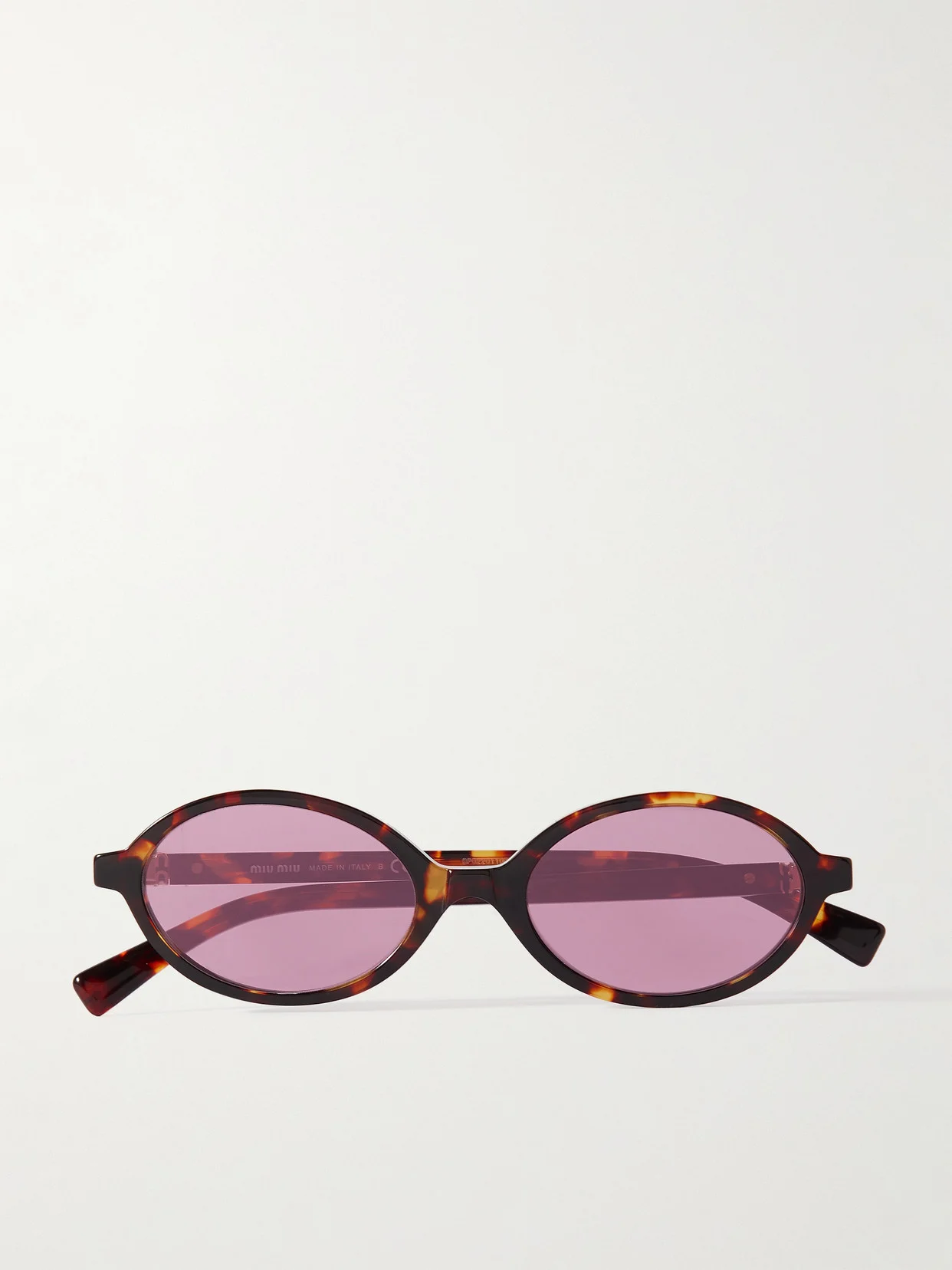 Oval-frame Tortoiseshell Acetate Sunglasses - 1
