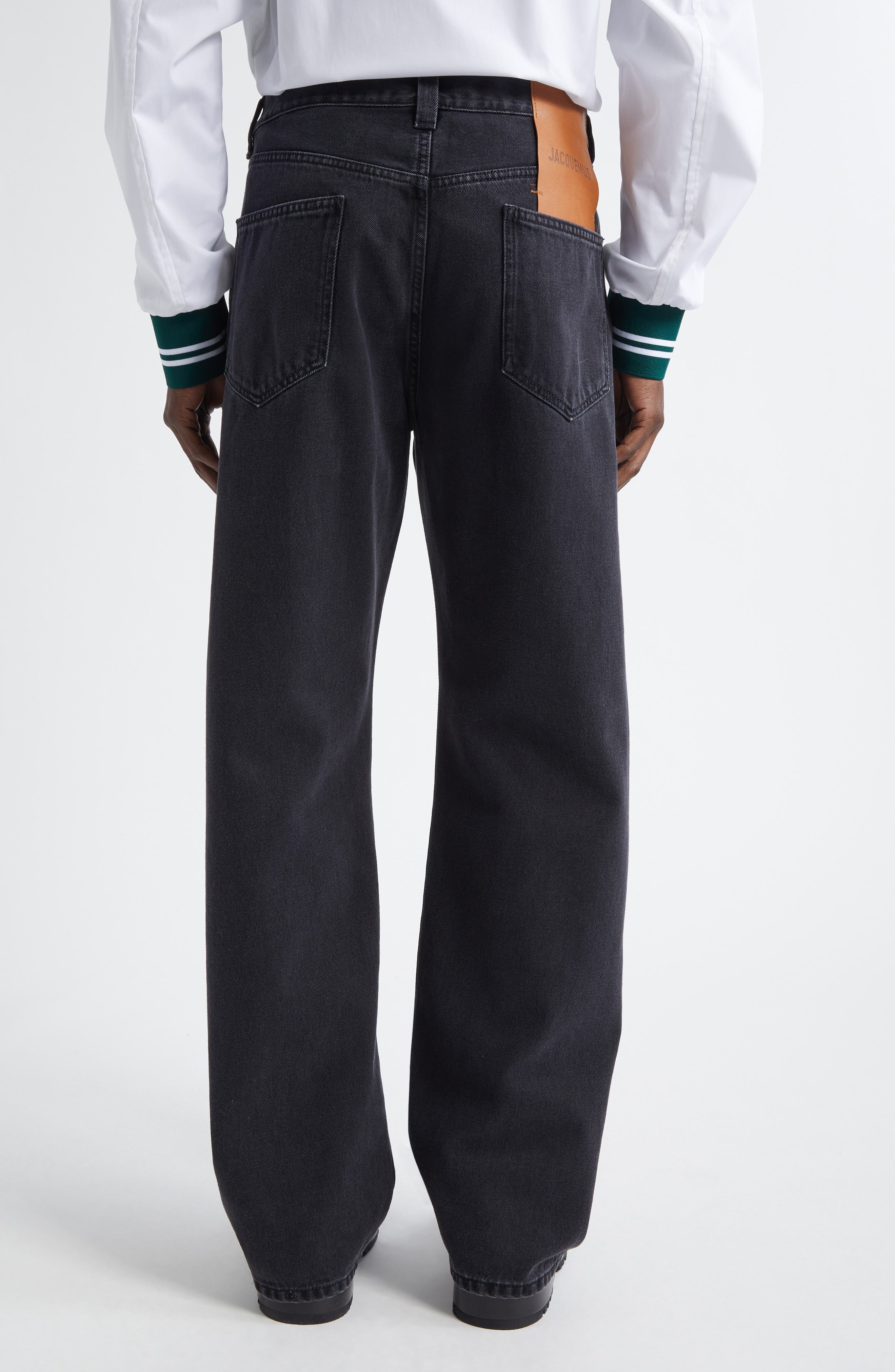 Jacquemus Le de-Nîmes Droit Straight Leg Jeans in Black at Nordstrom - 3