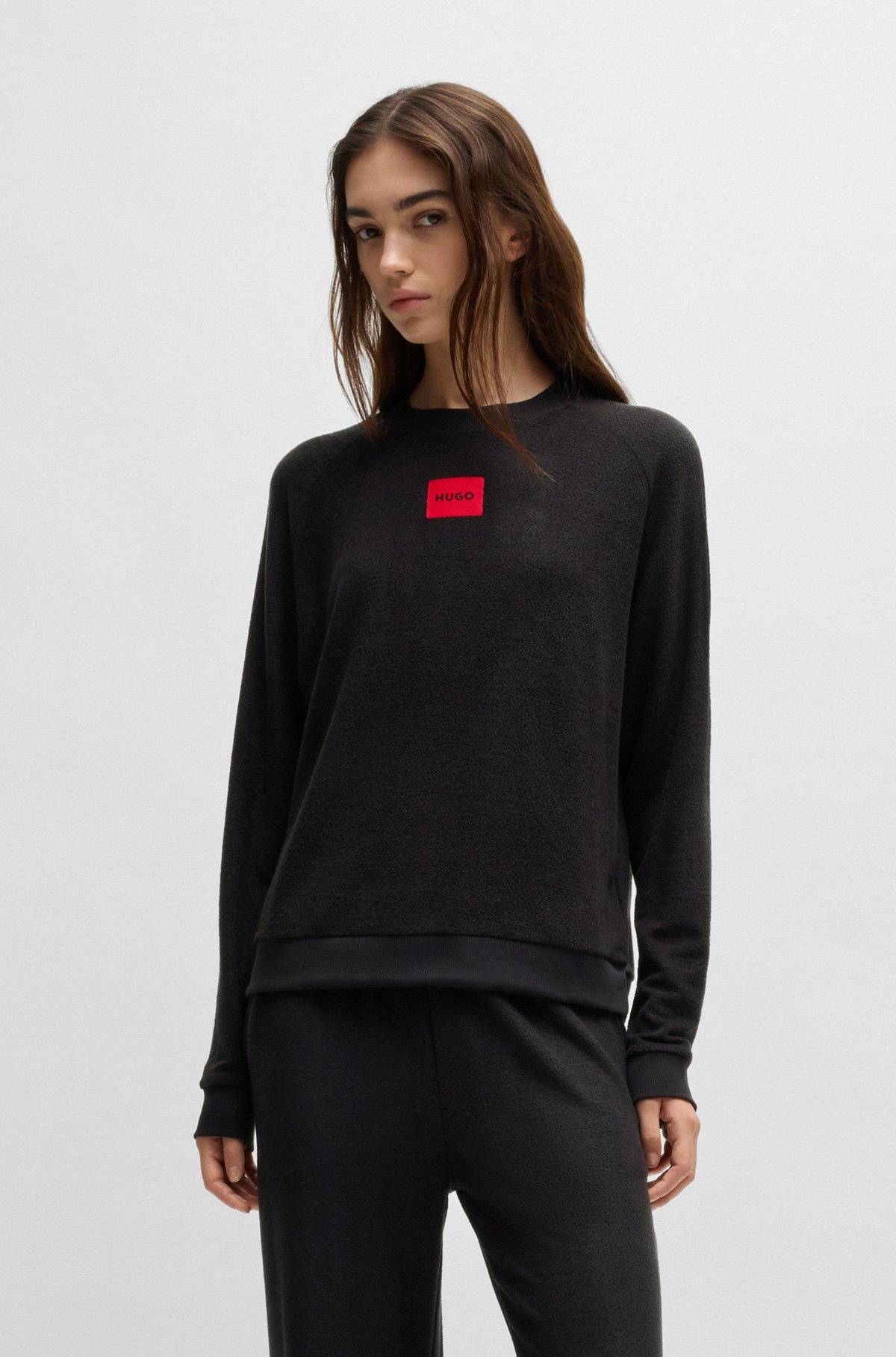 RELAXED-FIT SWEATSHIRT IN TERRY WITH RED LOGO LABEL - 2