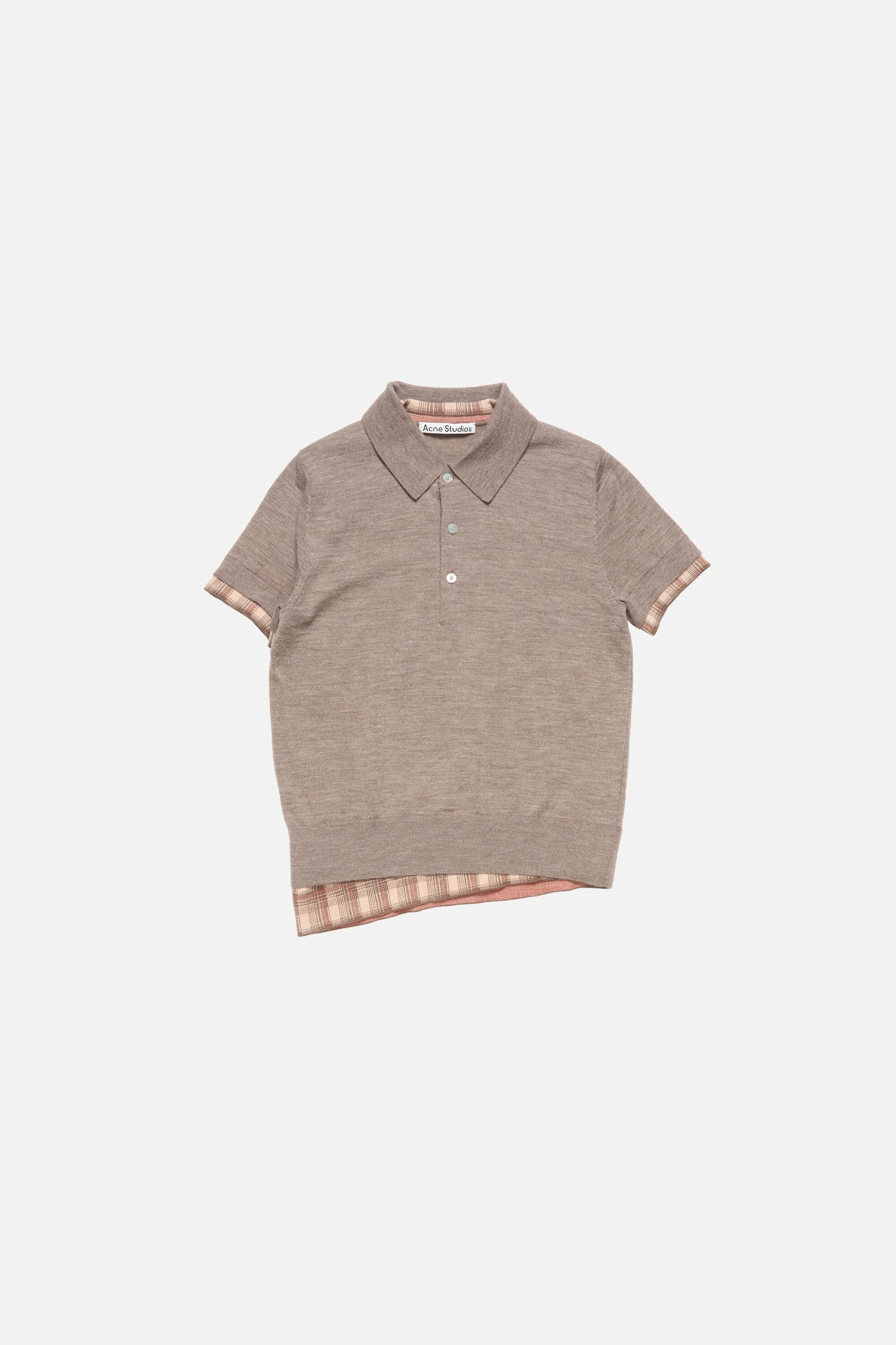 Layered wool knit - Light brown melange - 1