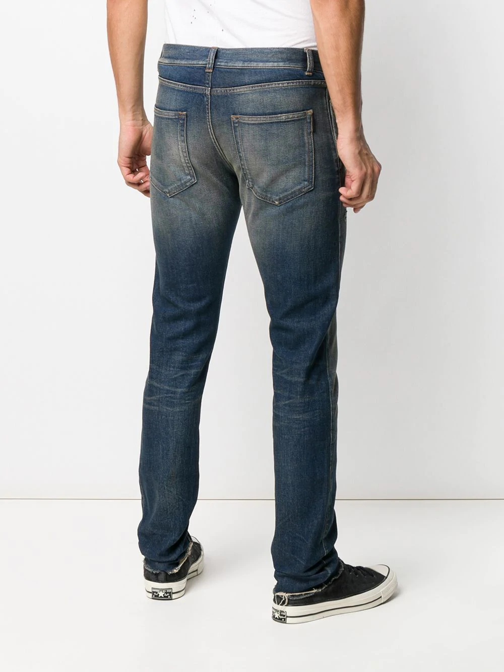 stonewashed straight leg jeans - 4