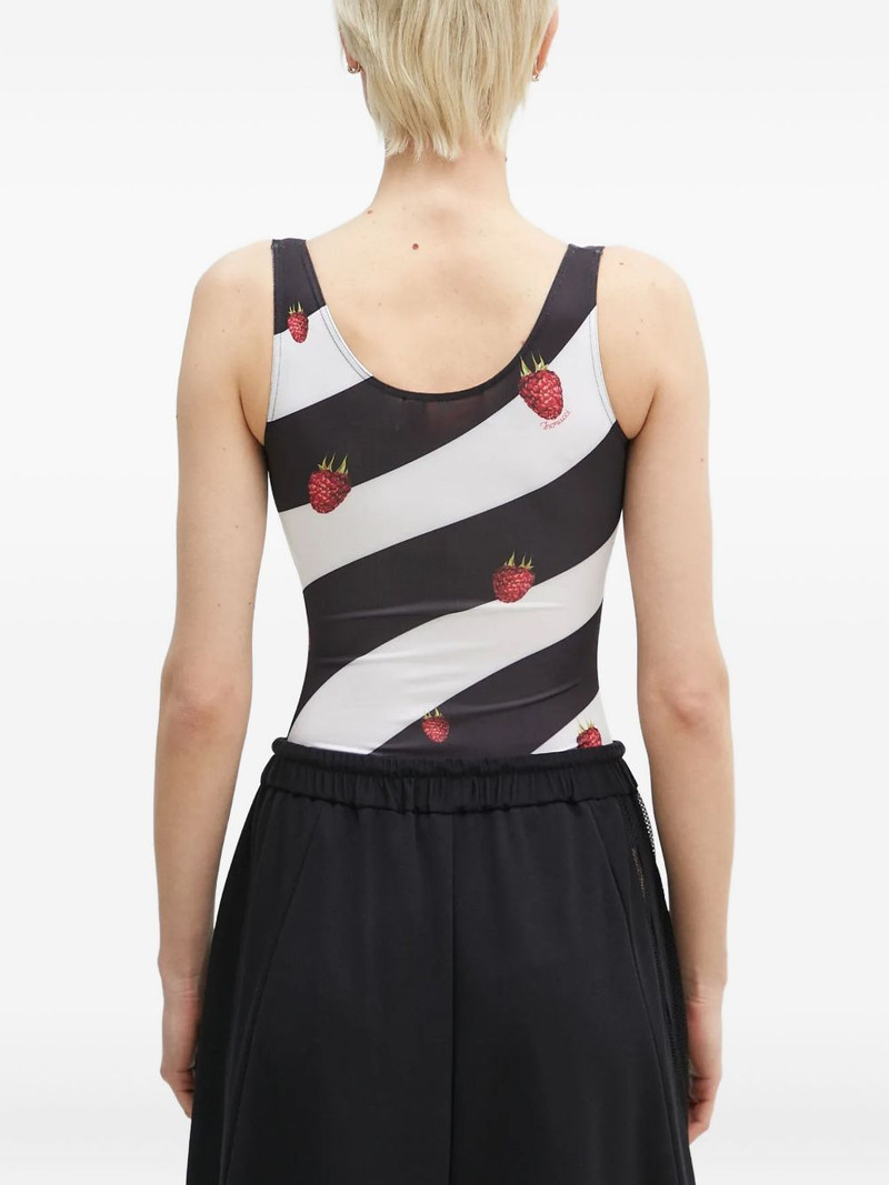 raspberry-print striped bodysuit 3