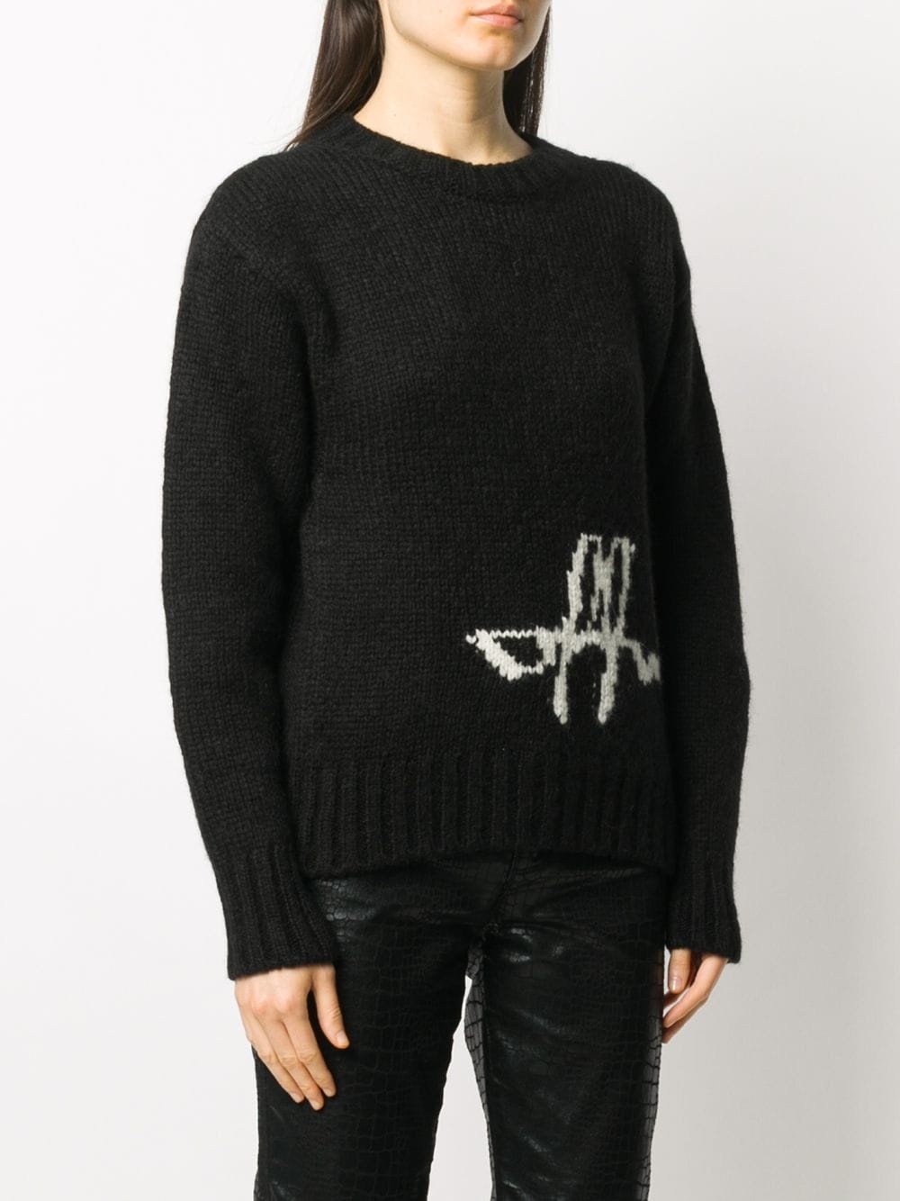 logo intarsia crew neck jumper - 3