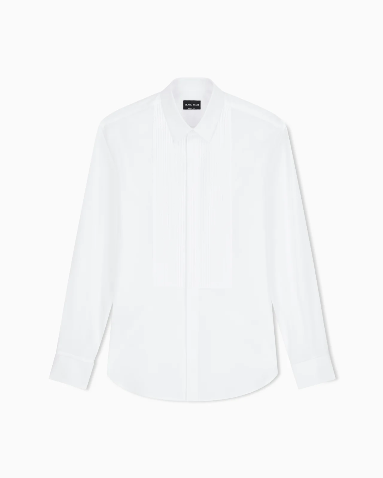 COTTON TUXEDO SHIRT WITH PLEATED DETAIL - 1