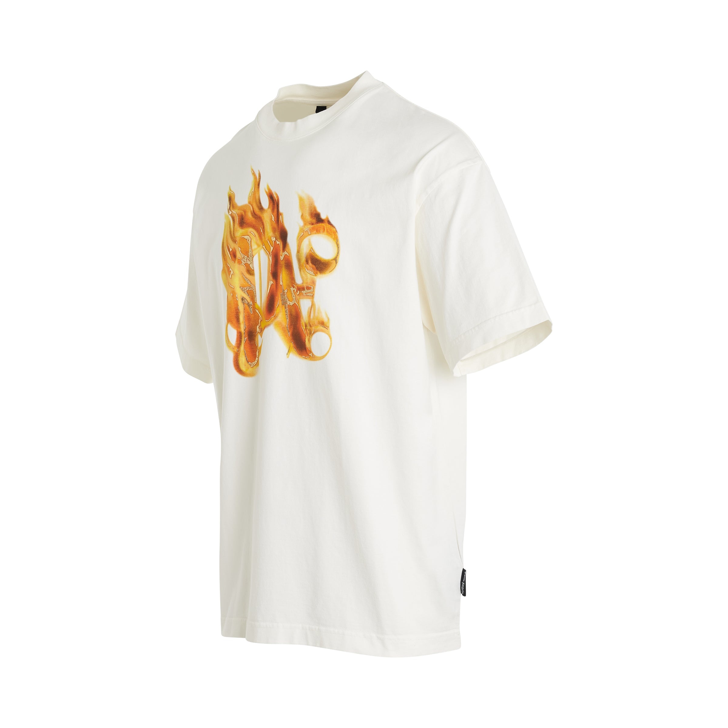 Burning Monogram T-Shirt in Off White - 2