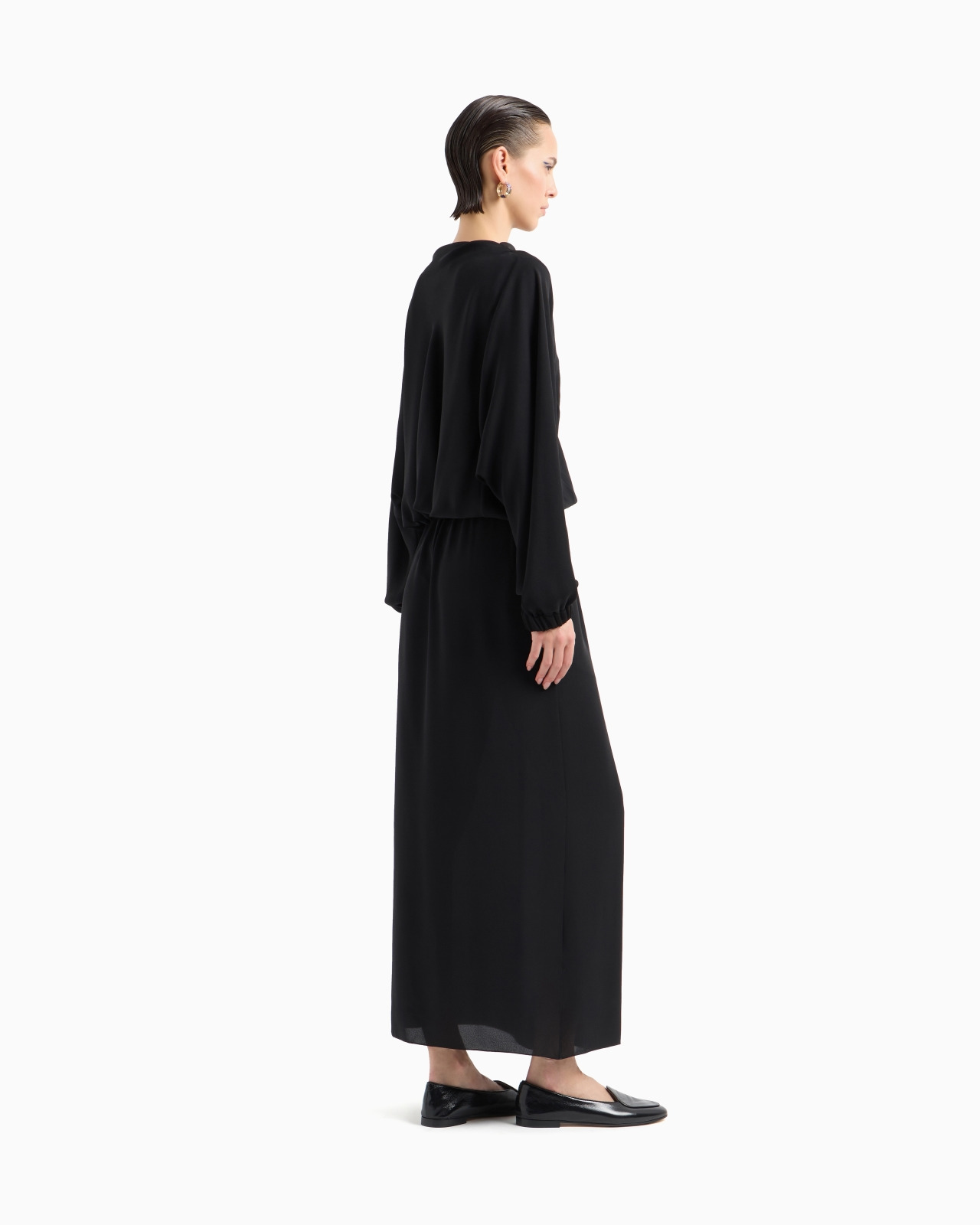 LONG TRIPLE SILK GEORGETTE DRESS - 3