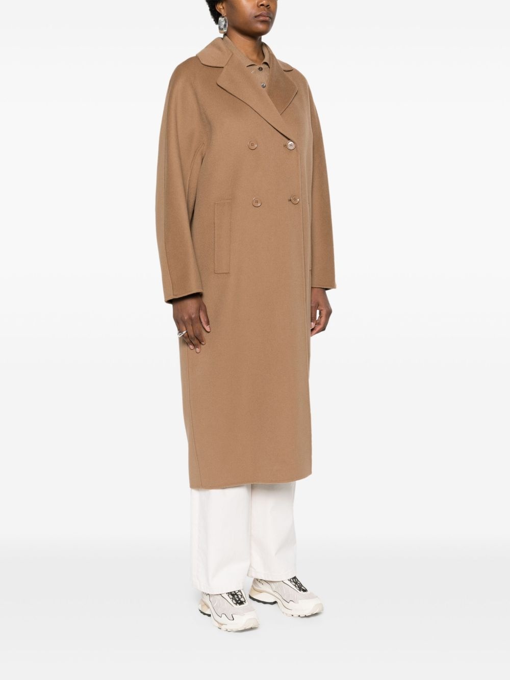 double-breasted virgin wool coat - 3