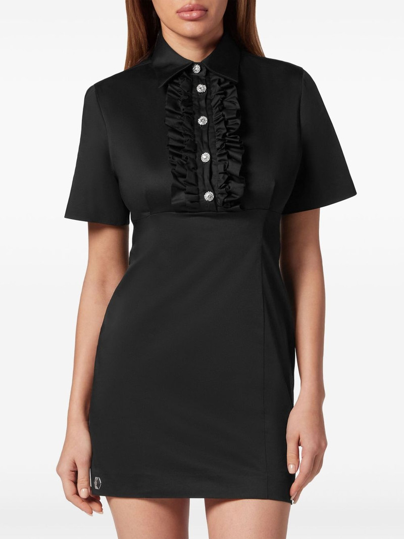 PHILIPP PLEIN ruffle-trim short-sleeve minidress outlook