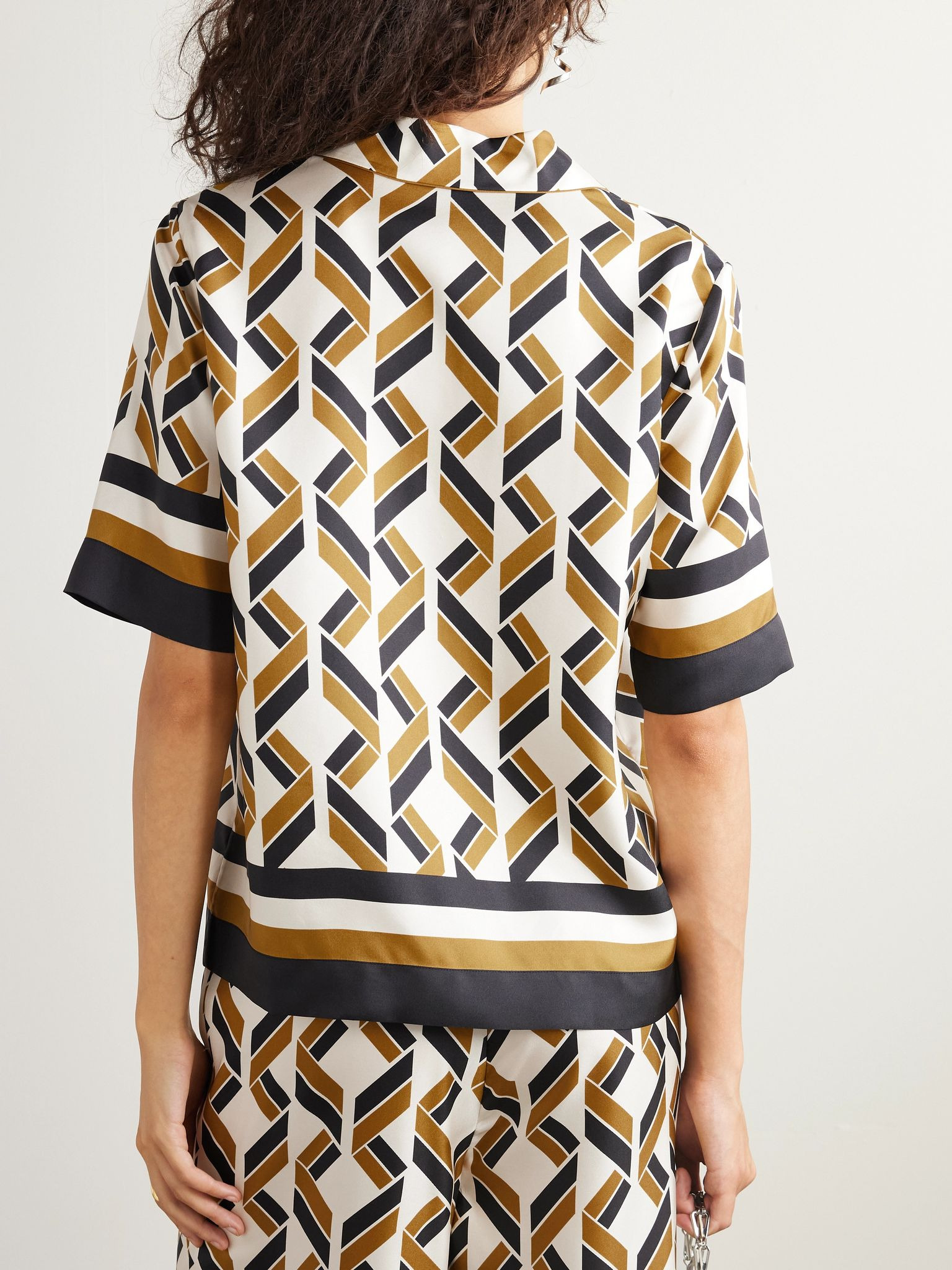 Sonore printed silk-twill shirt Multi - 3