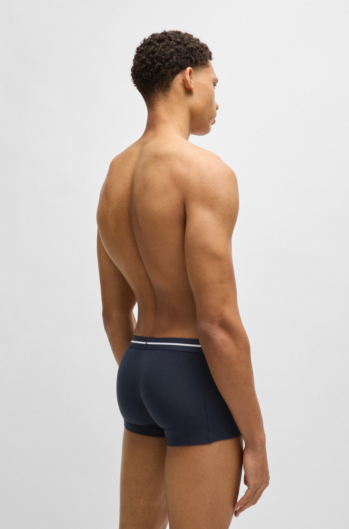 THREE-PACK OF STRETCH-COTTON TRUNKS WITH LOGO WAISTBANDS - 3