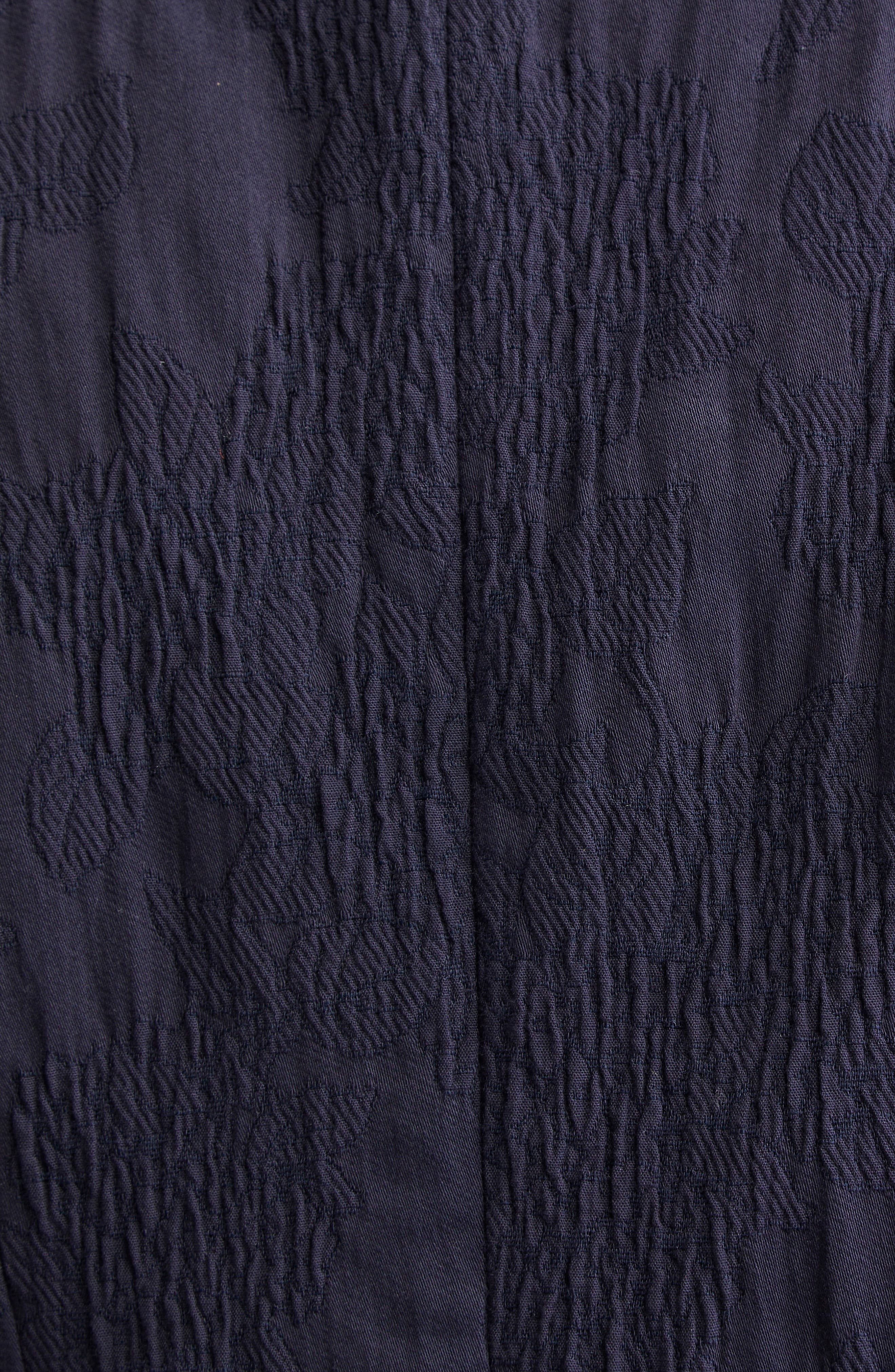 Erdem Floral Jacquard Short Sleeve Midi Dress in Midnight Blue at Nordstrom - 6