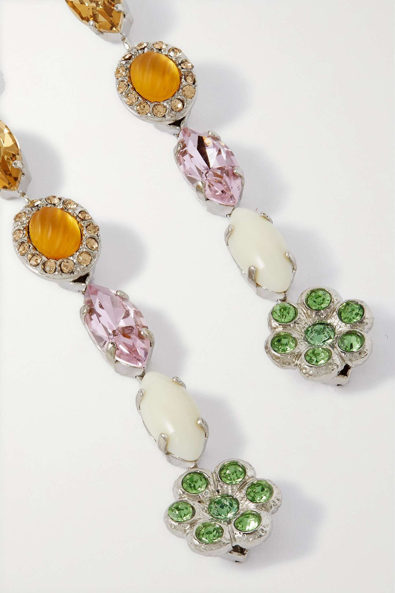 Silver-tone crystal clip earrings 4