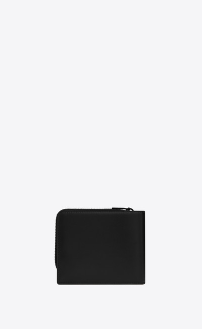 SAINT LAURENT tiny monogram east/west zip-around wallet in matte leather outlook