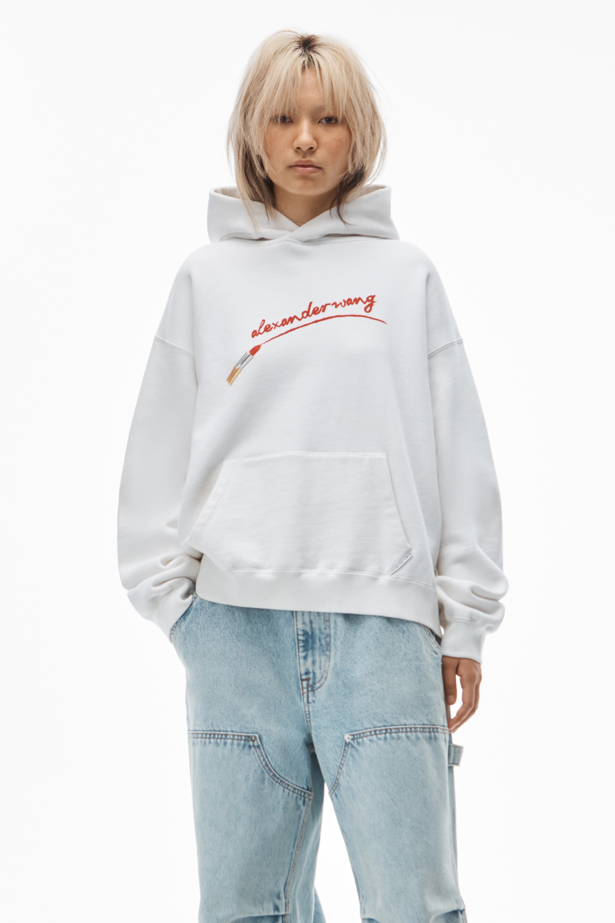 HOODIE WITH LIPSTICK GRAPHIC IN TERRY - 2