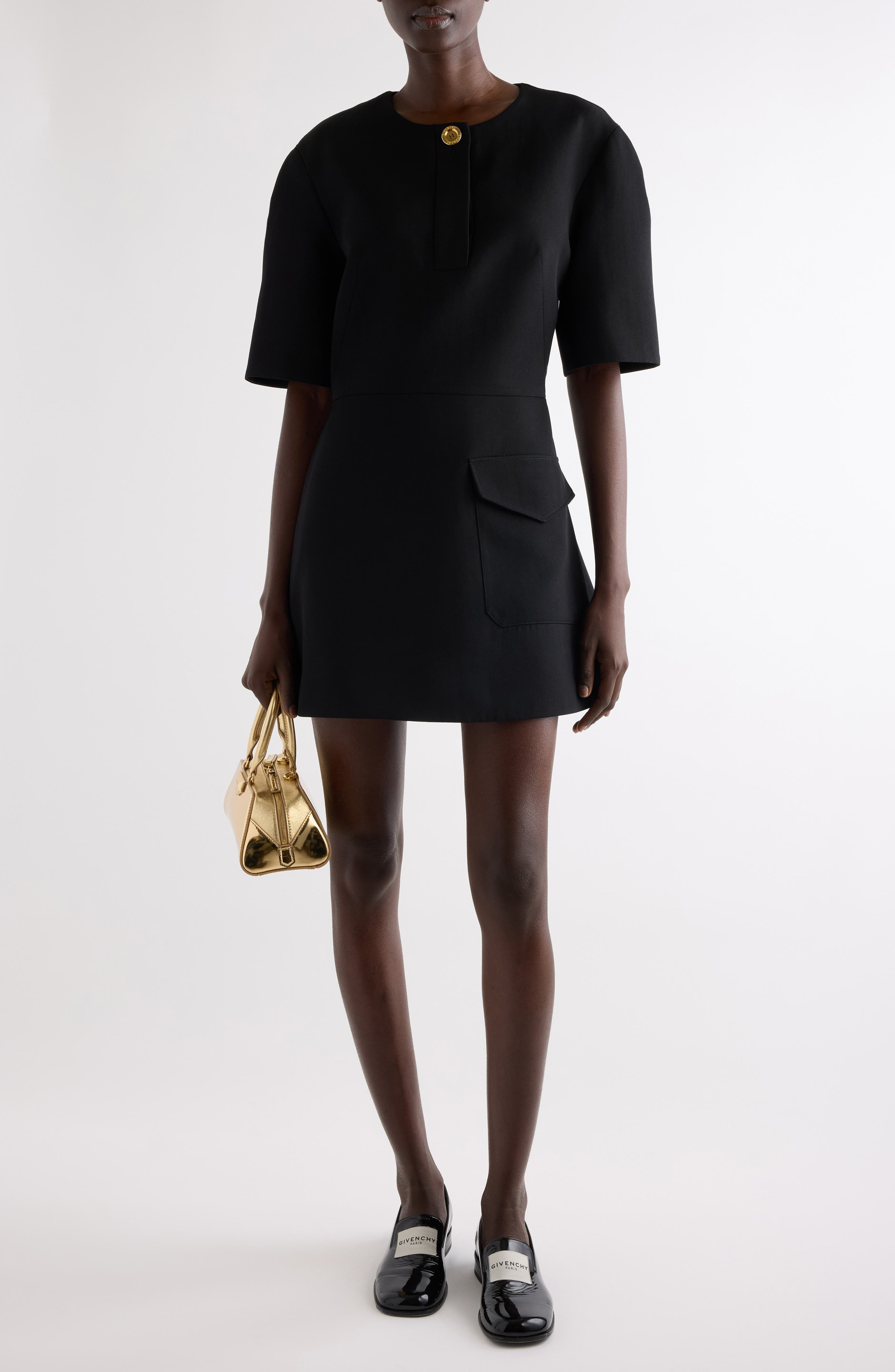 Givenchy Cocoon Wool Grain de Poudre Minidress in Black at Nordstrom - 2