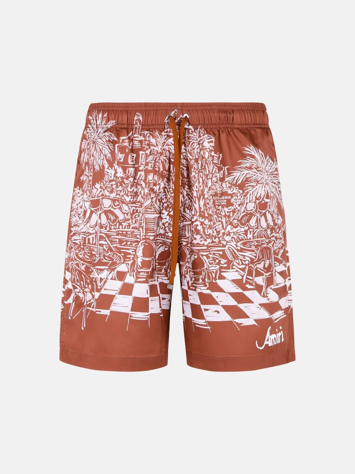 TERRACOTTA POLYESTER SWIMSUIT - 1