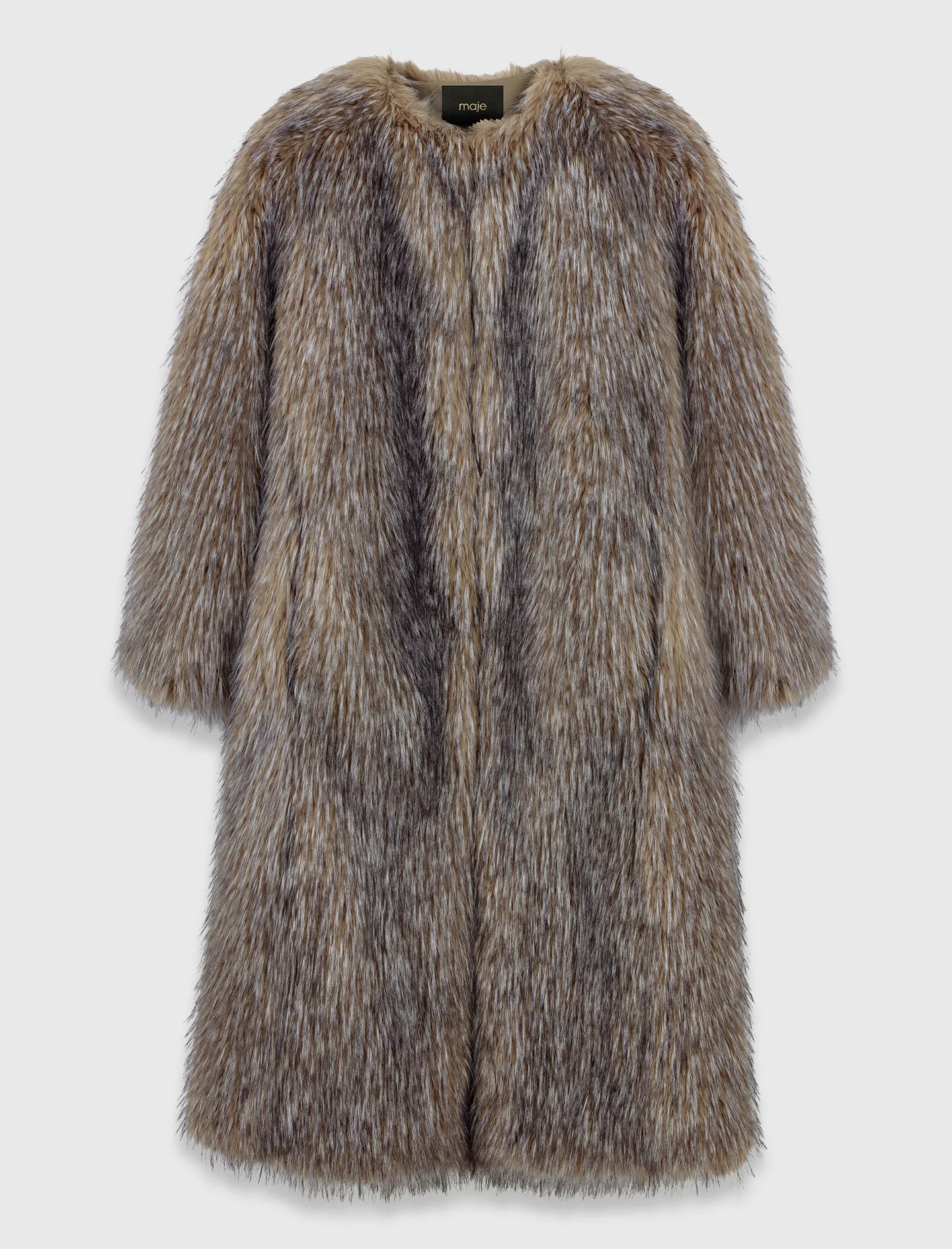 Long faux fur coat - 1