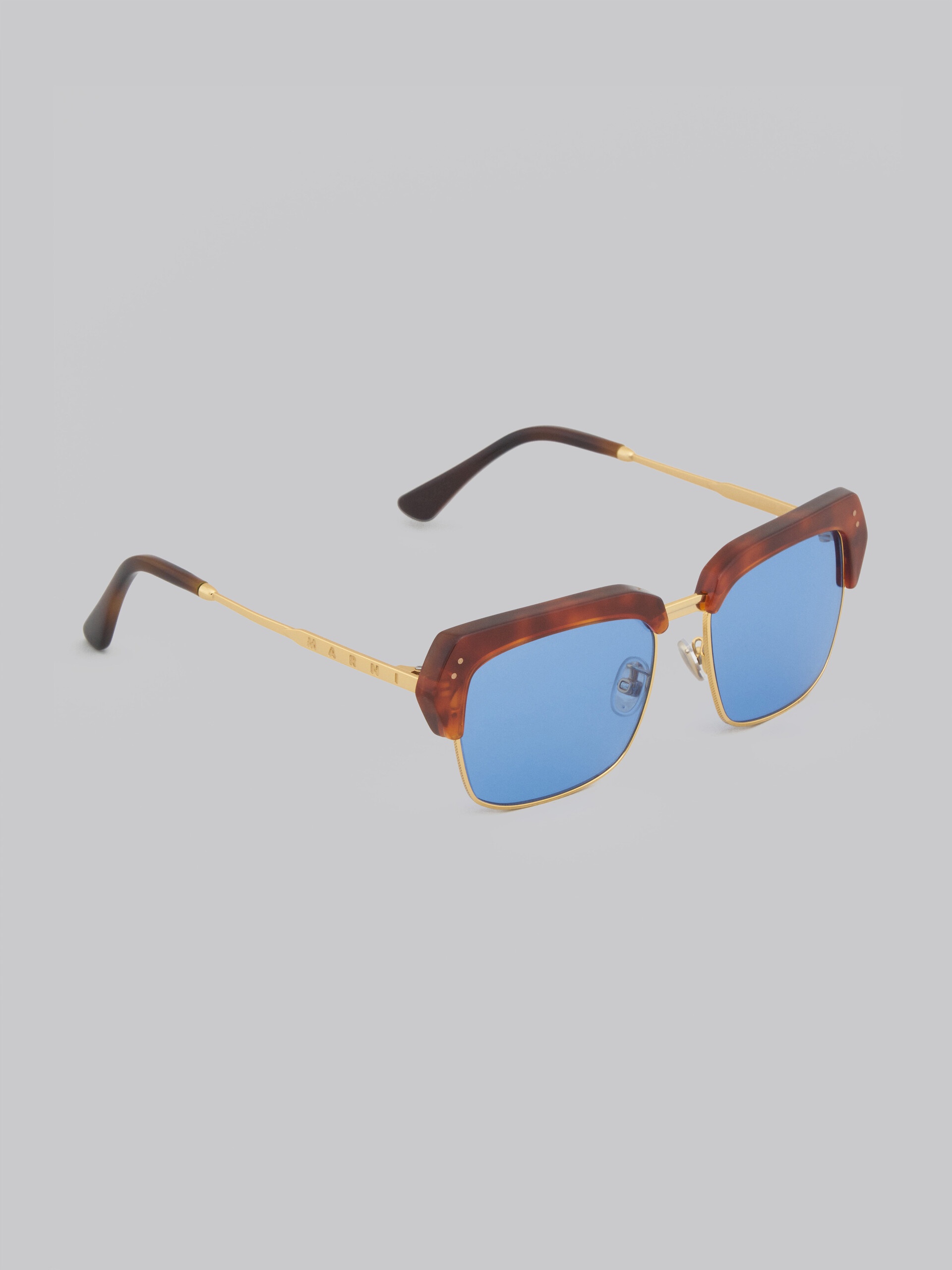 BLUE THREE GORGES METAL AND ACETATE SUNGLASSES 2