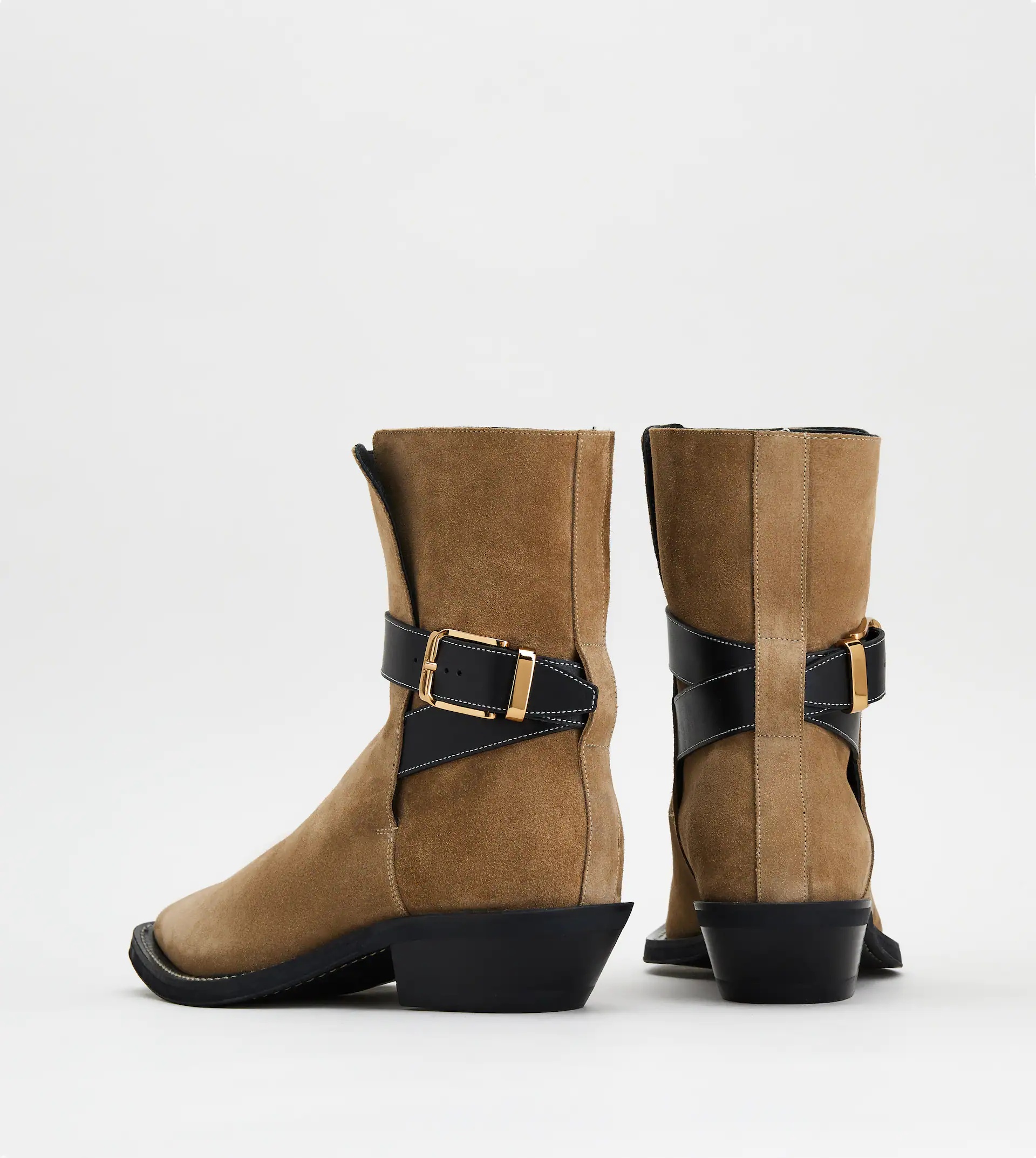 ANKLE BOOTS IN SUEDE - BROWN - 3