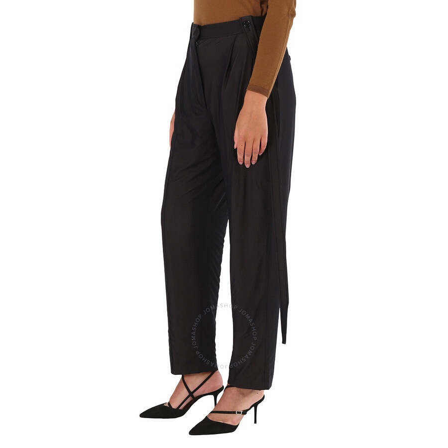 Burberry Black Chiffon And Jersey Tailored Trousers With Strap Detail - 2