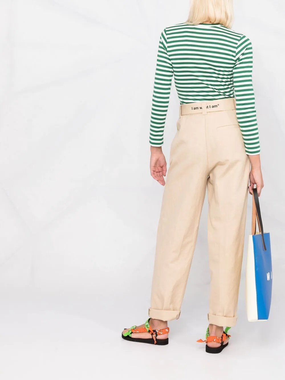 belted straight-leg trousers - 4