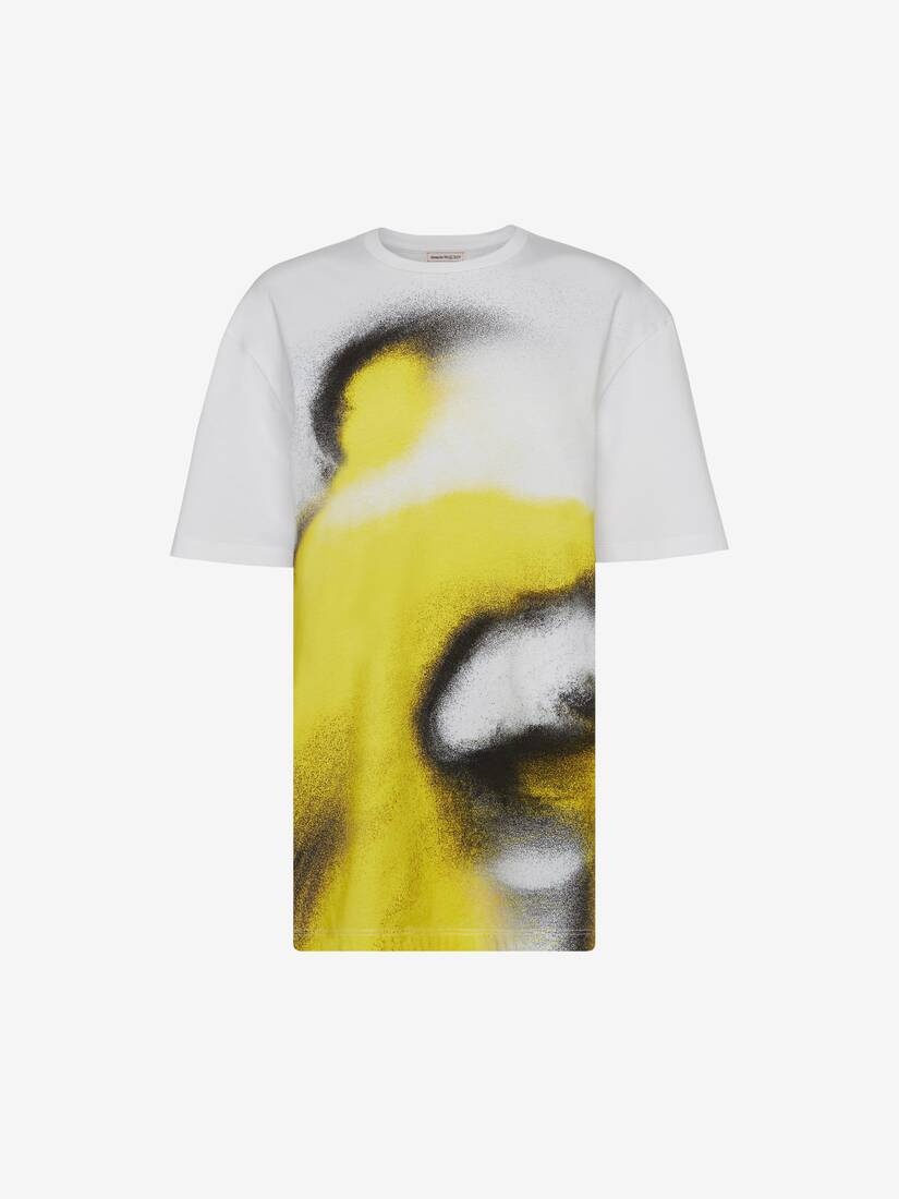 Women's Mushroom Spores T-shirt in White /acid Yellow - 1