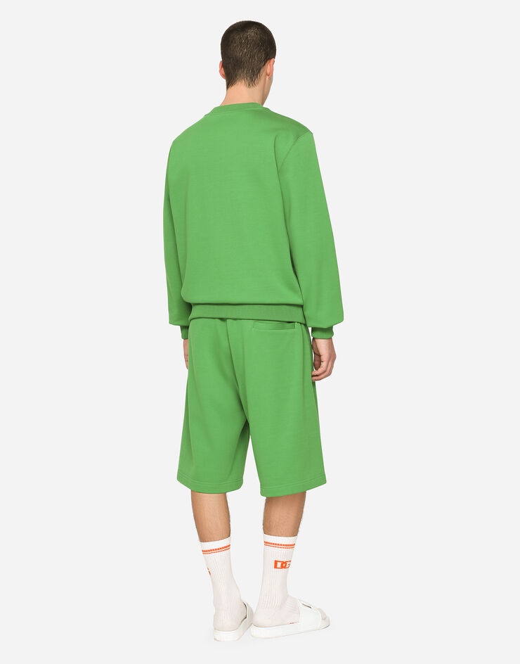 Jersey jogging shorts with embossed logo - 2
