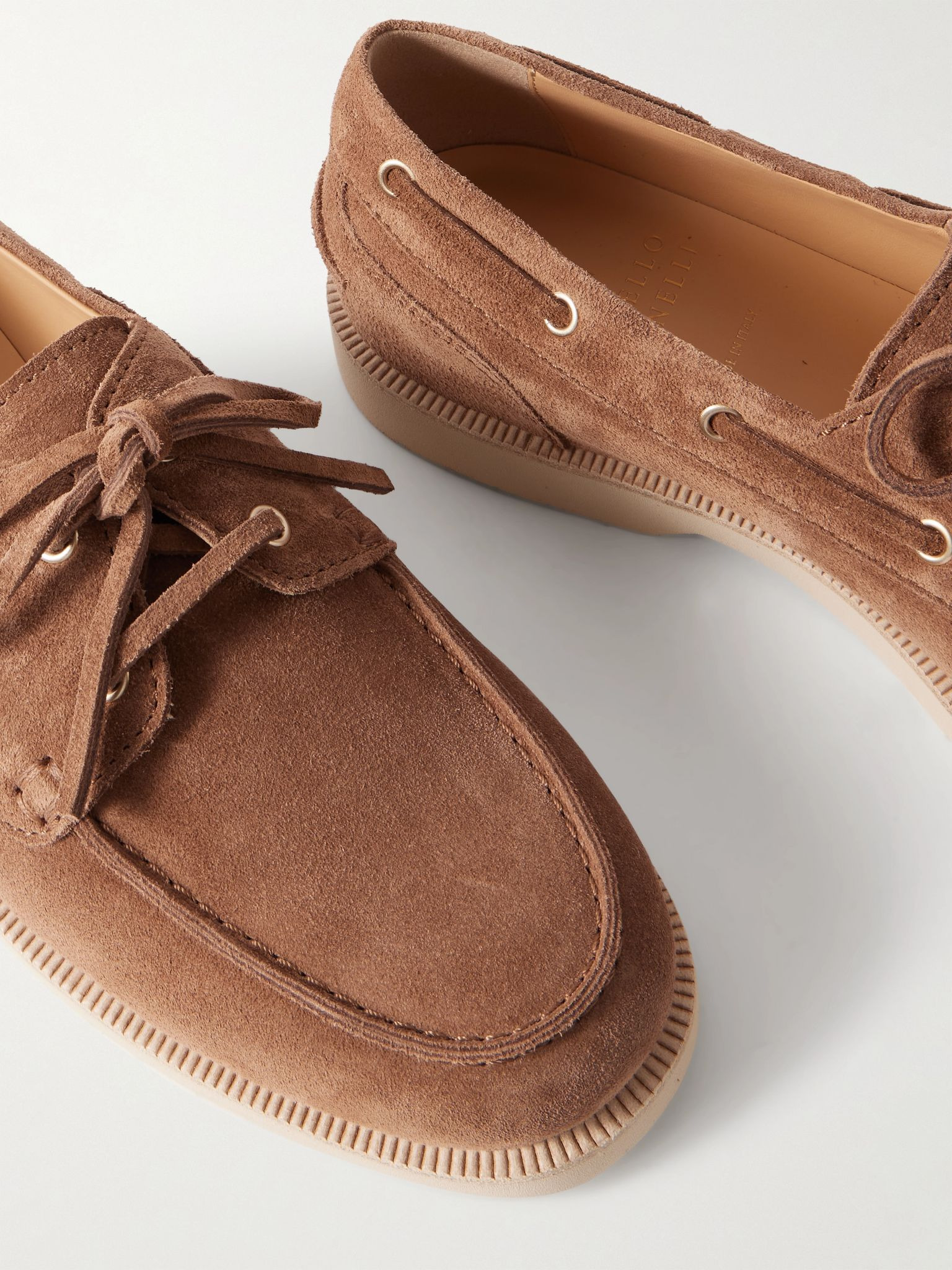 Suede Boat Shoes Brown - 5