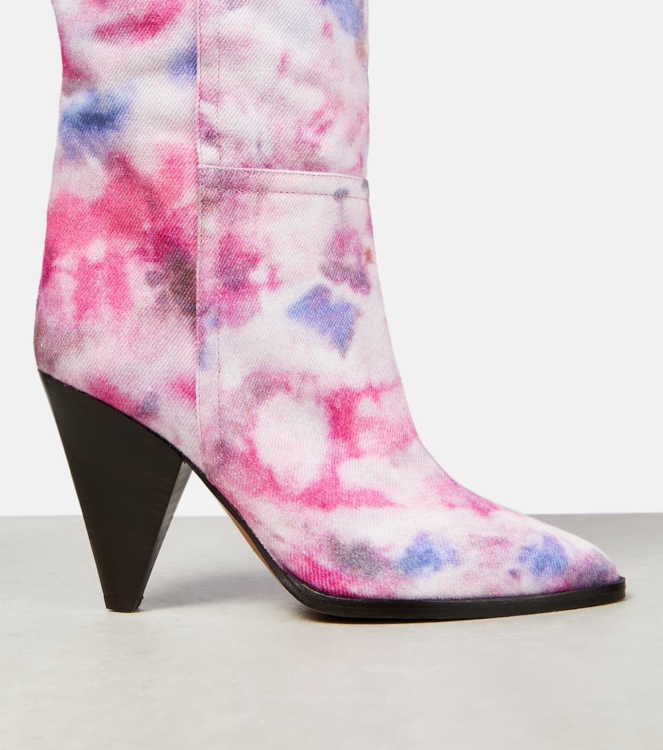 Ririo printed leather knee-high boots - 6