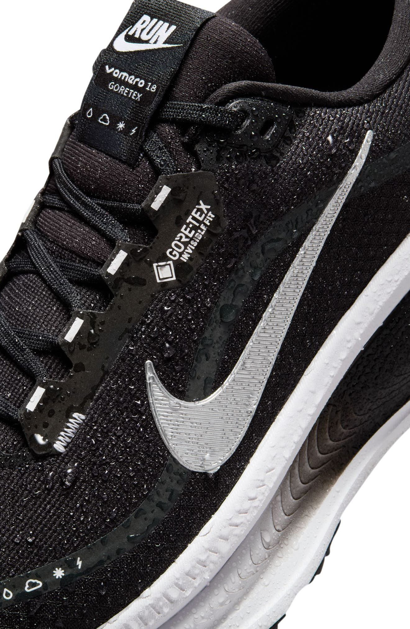 Nike Vomero 18 GTX Gore-Tex® Waterproof Running Shoe in 002 Black/m Silv at Nordstrom - 8