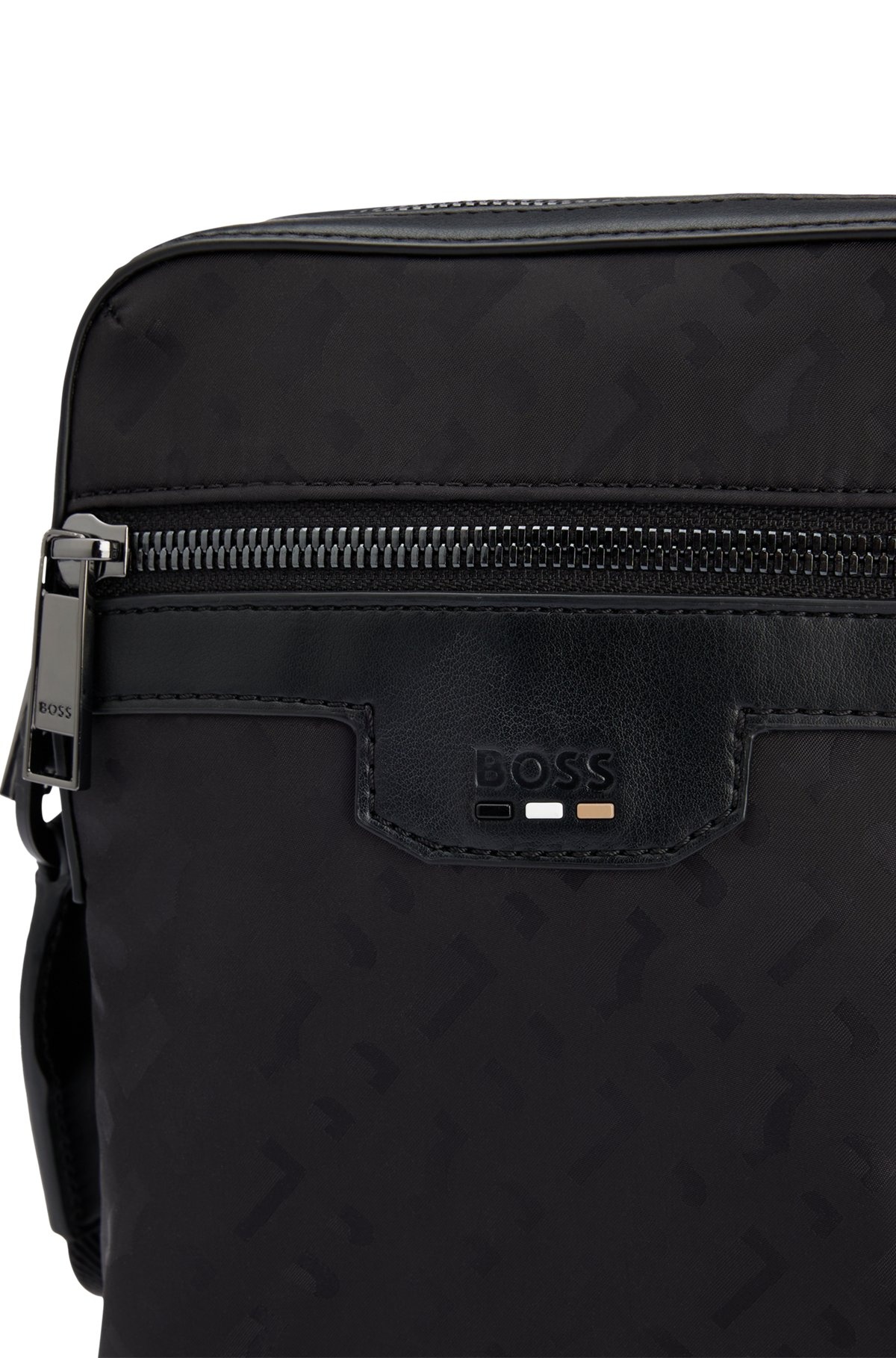 MONOGRAM-JACQUARD REPORTER BAG WITH LOGO DETAIL - 7
