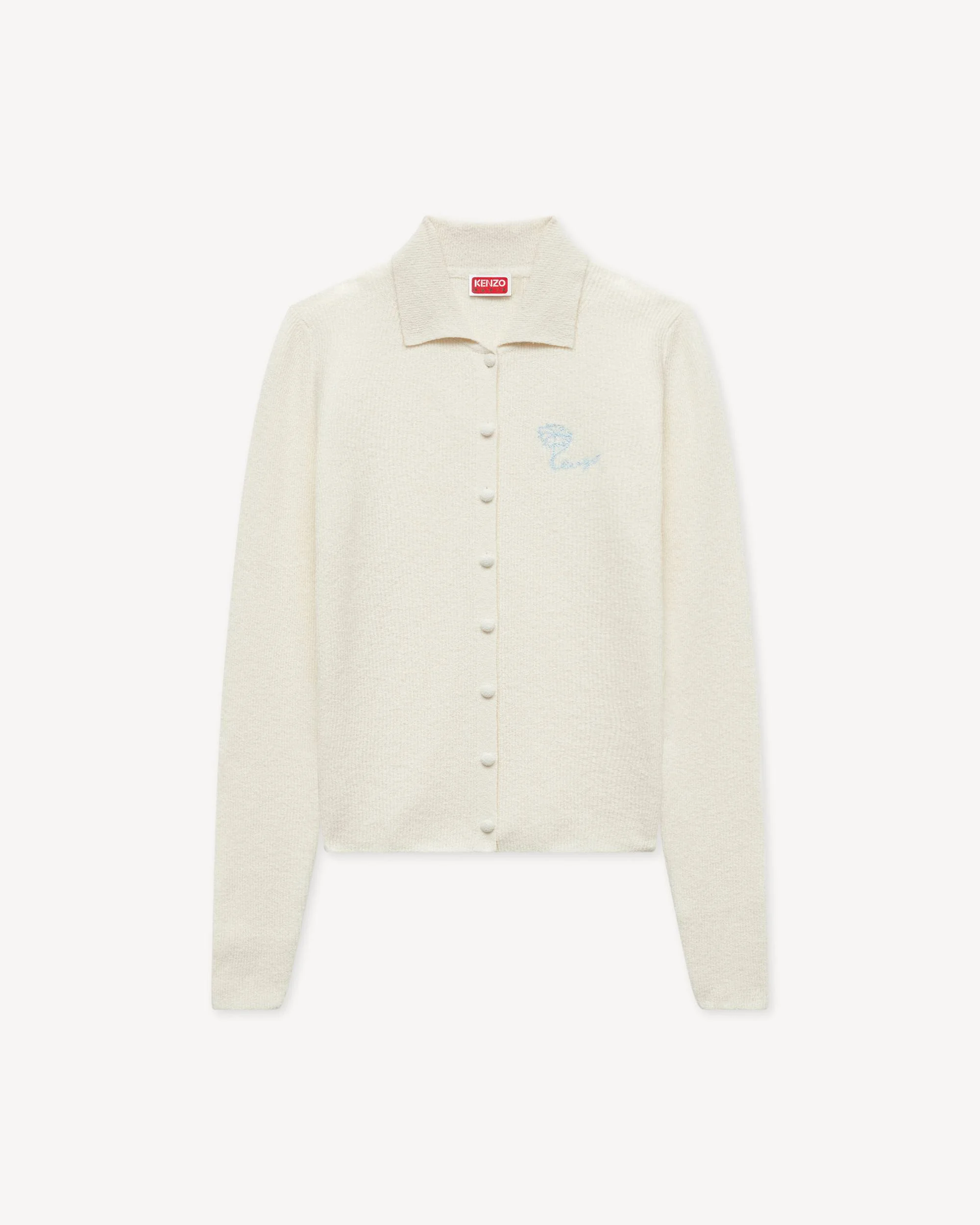 'KENZO Tulip' embroidered cardigan in spongy cotton - 1