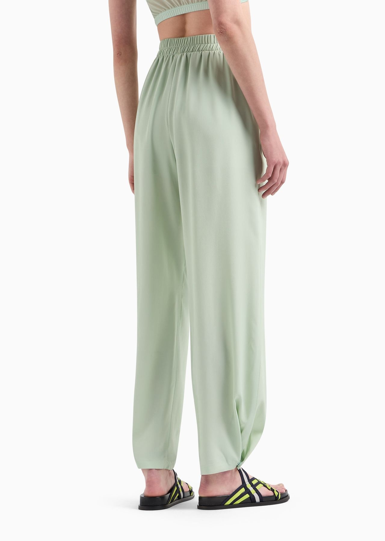 Silk-blend crêpe-de-Chine trousers with elasticated waist - 3