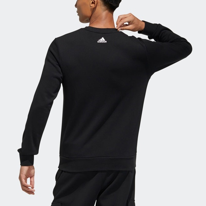 adidas Fi Swt Ft Bos Logo Printing Sports Round Neck Pullover Black GP0987 - 4