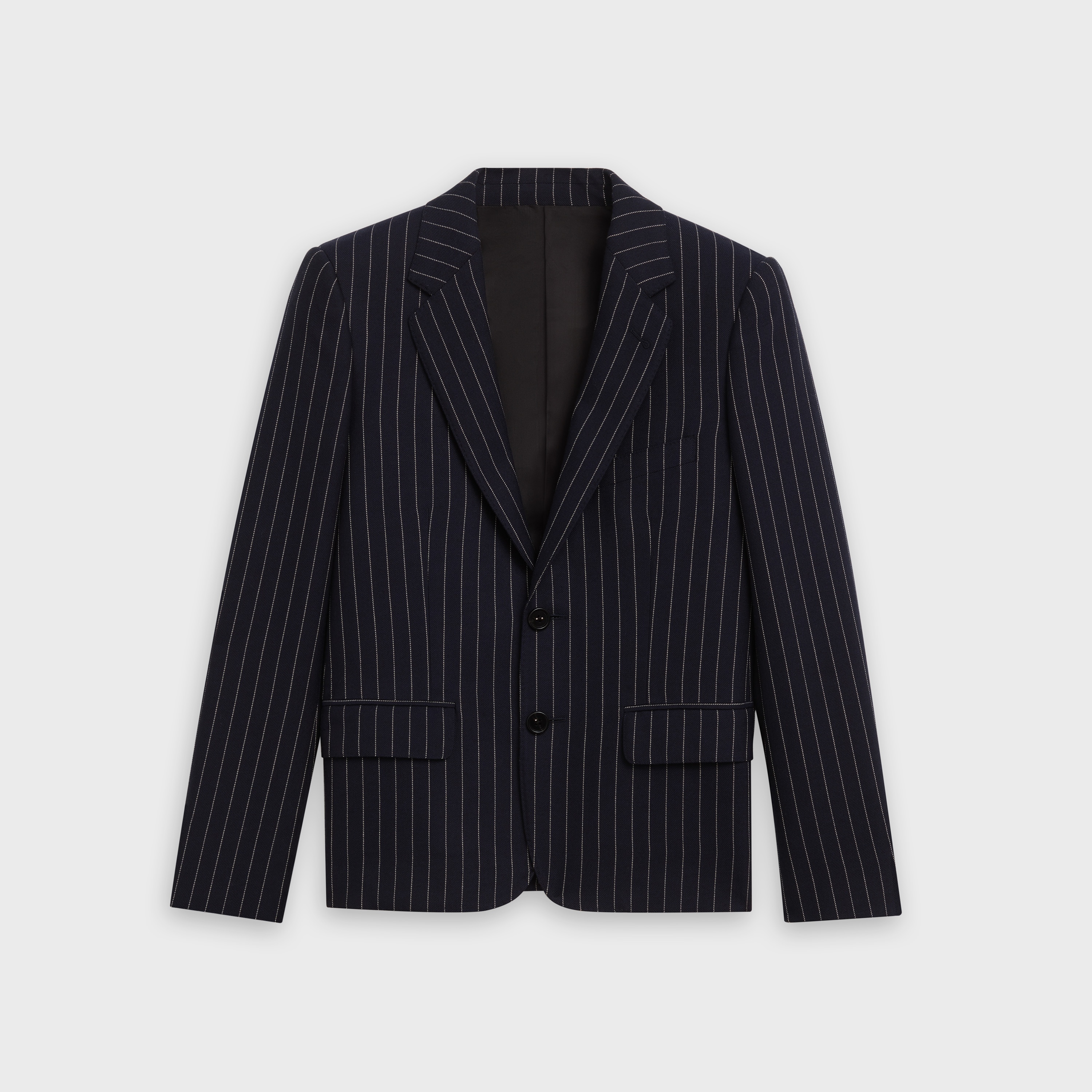 SHORT JACKET IN STRIPED WOOL AND COTTON - 1