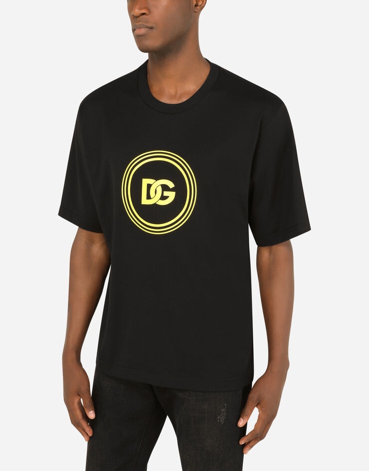 Cotton T-shirt with DG logo print - 4