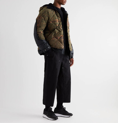 sacai + Dr. Woo Hooded Bandana-Print Quilted Cotton-Corduroy and Shell Jacket outlook