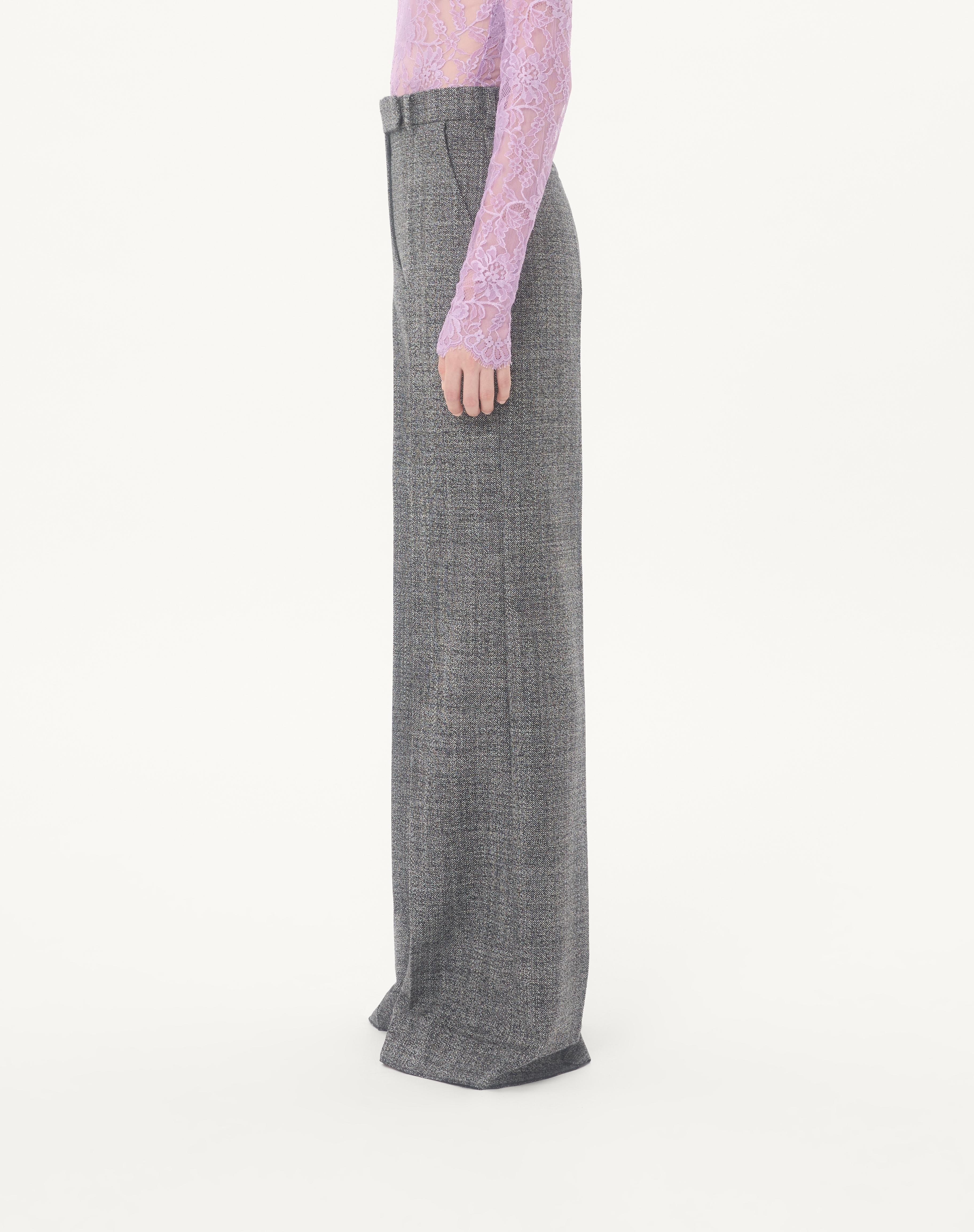 WOOL MOULINÉ PANTS - 4