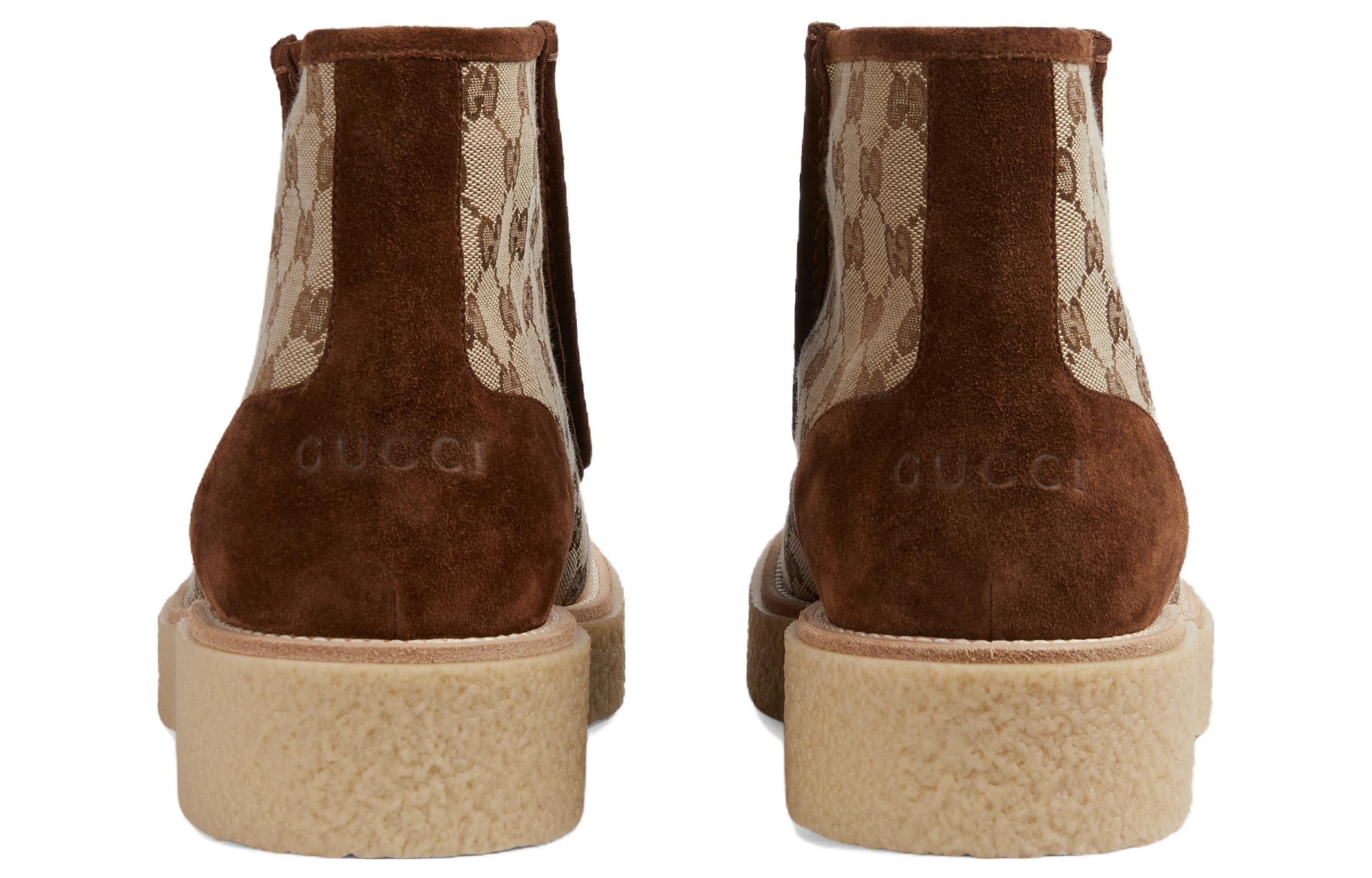 Gucci GG Canvas Suede Lace-up ankle boot 'Brown' 762197-FACJX-9742 - 5