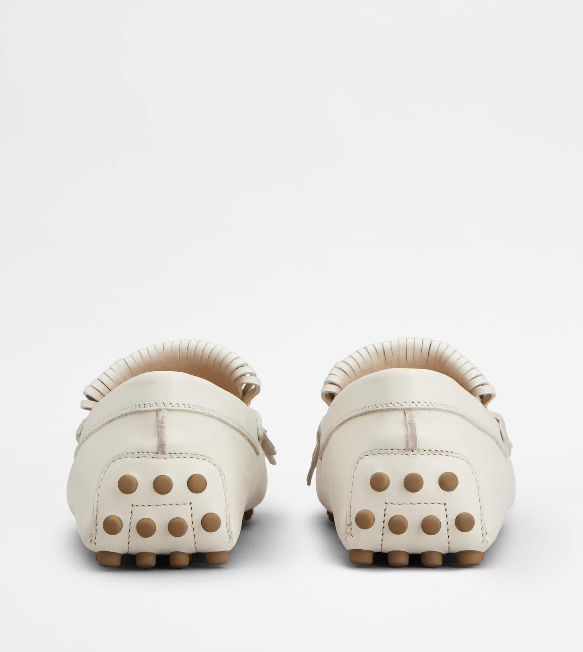 GOMMINO DRIVING SHOES IN LEATHER - WHITE - 3