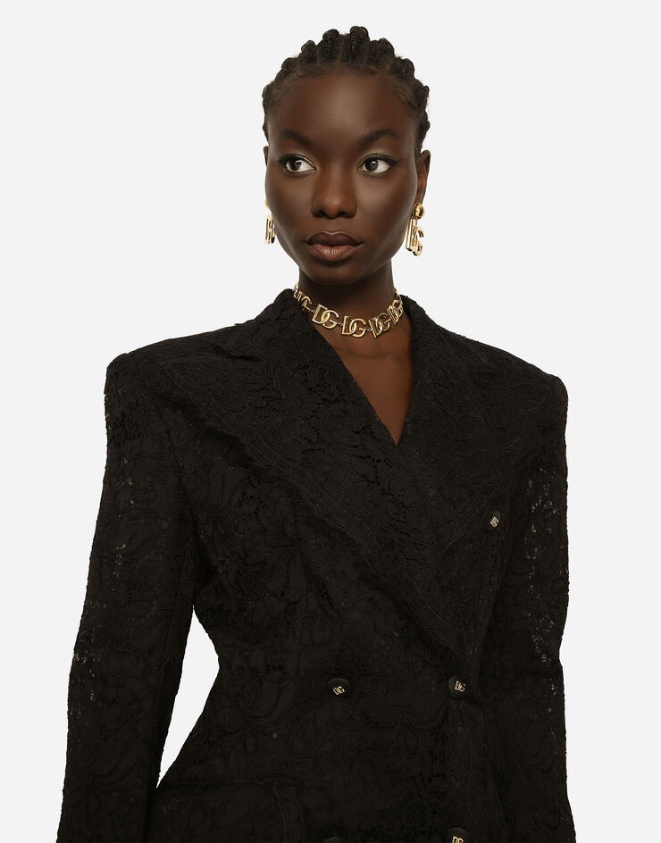 Double-breasted cordonetto lace jacket - 2