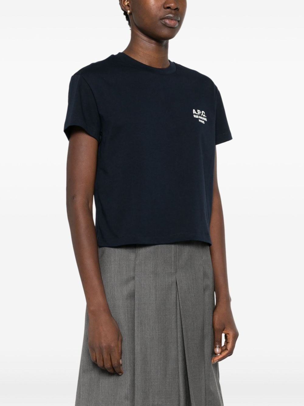 logo-embroidered cotton T-shirt - 3