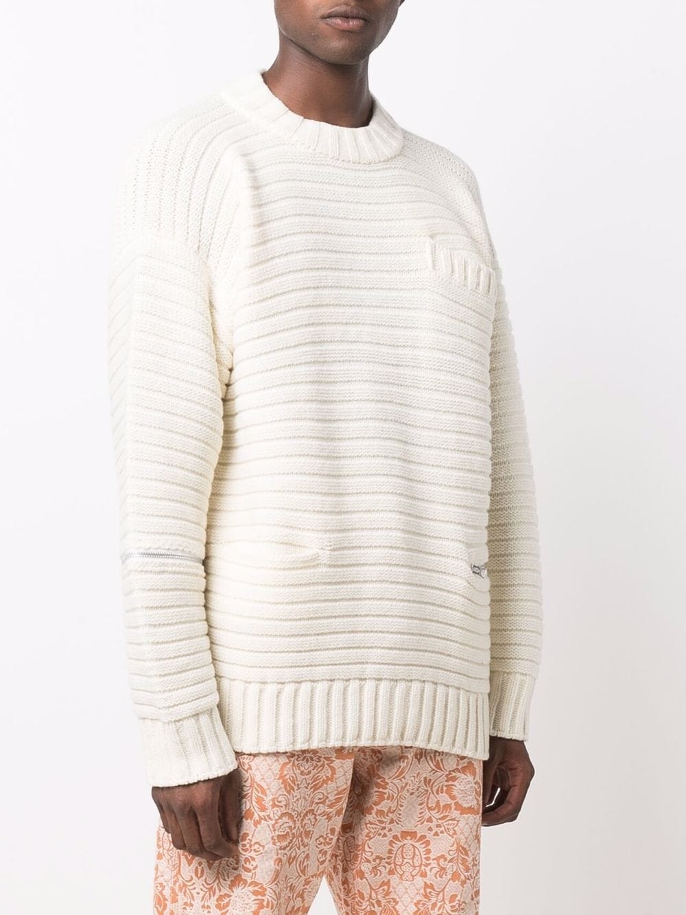 ribbed zip-detail jumper - 3