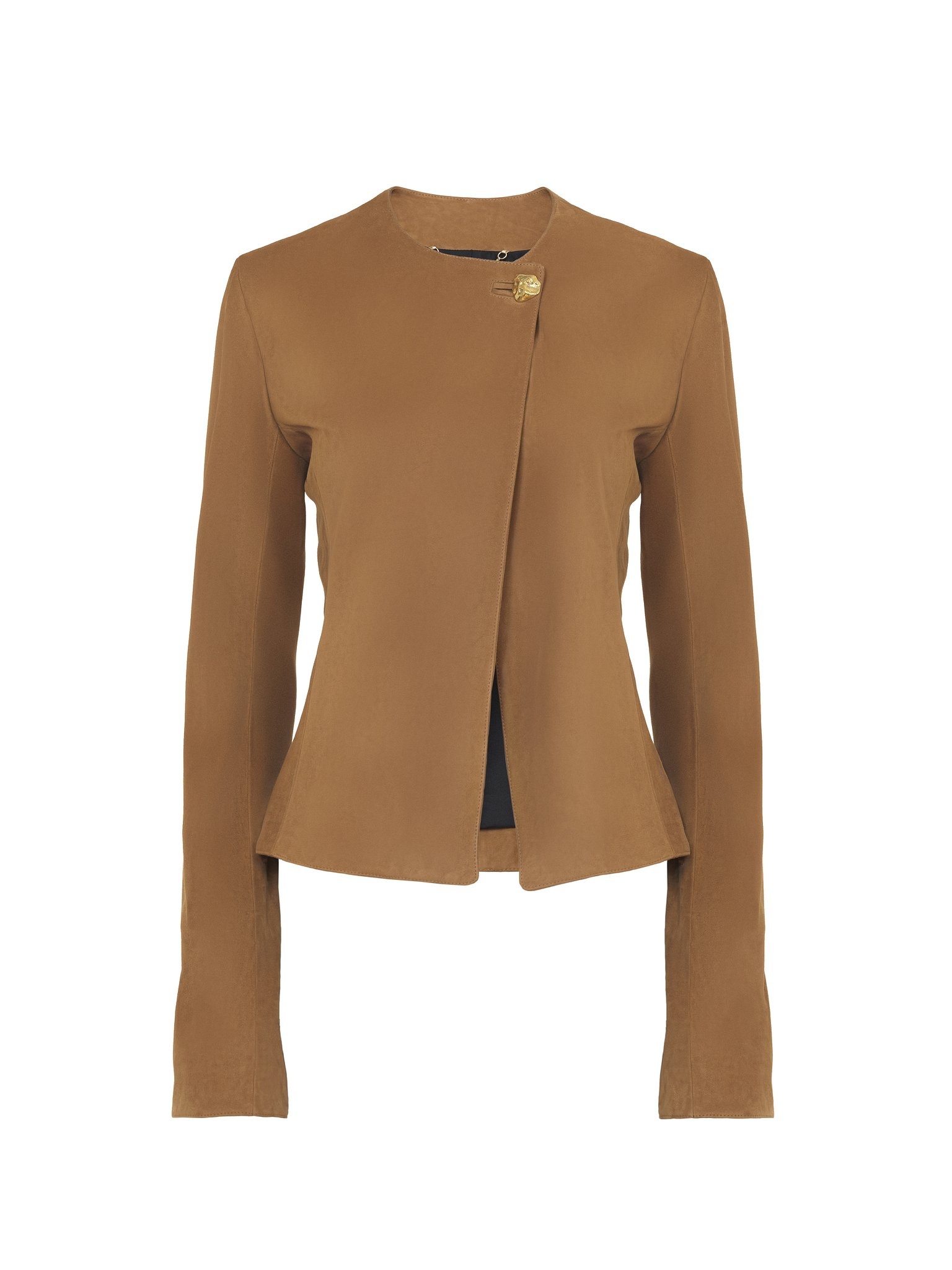 COLLARLESS FITTED JACKET - 1