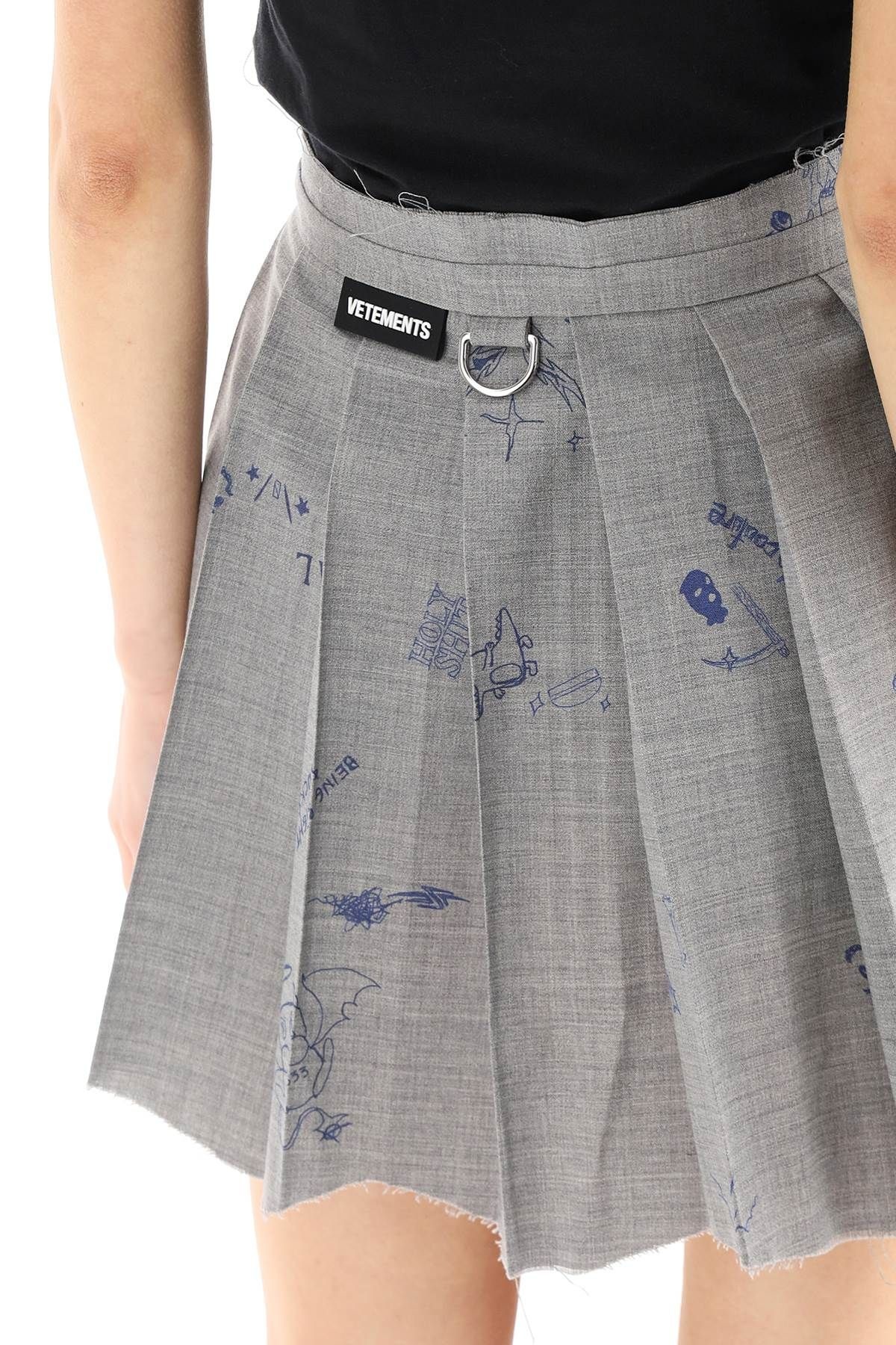 DESTROYED SCRIBBLED SCHOOLGIRL MINI SKIRT - 5