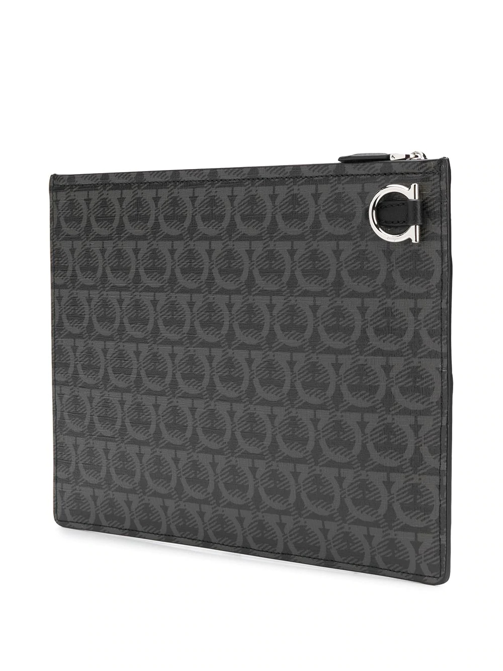 Gancini print zipped clutch - 3