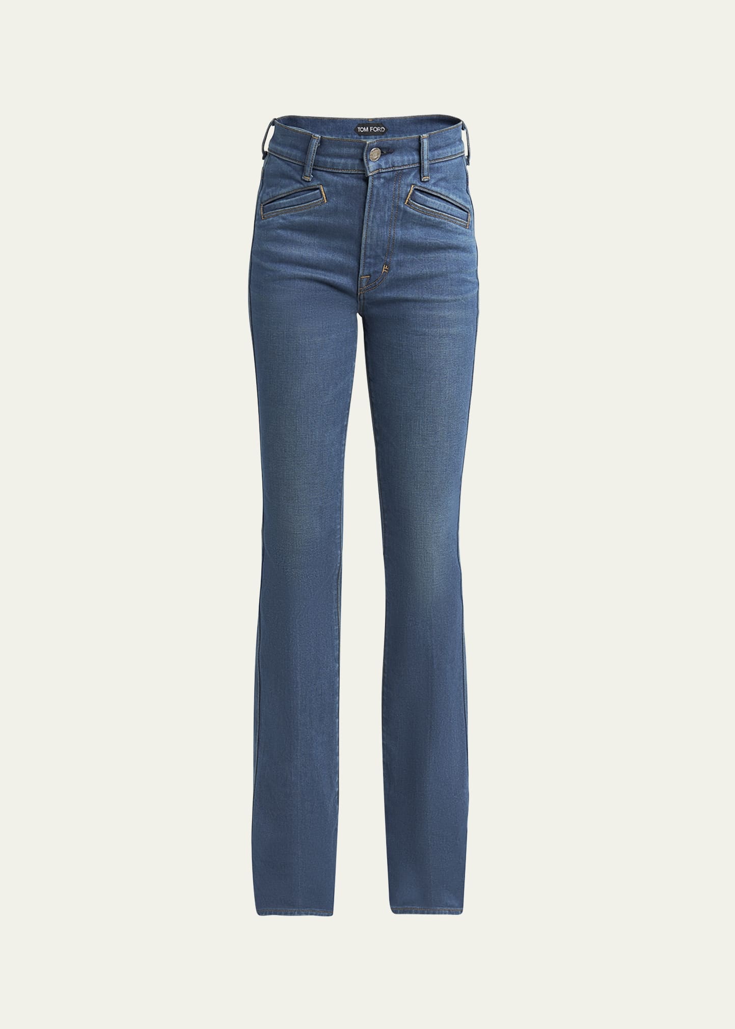 Straight Leg Denim Pants - 1