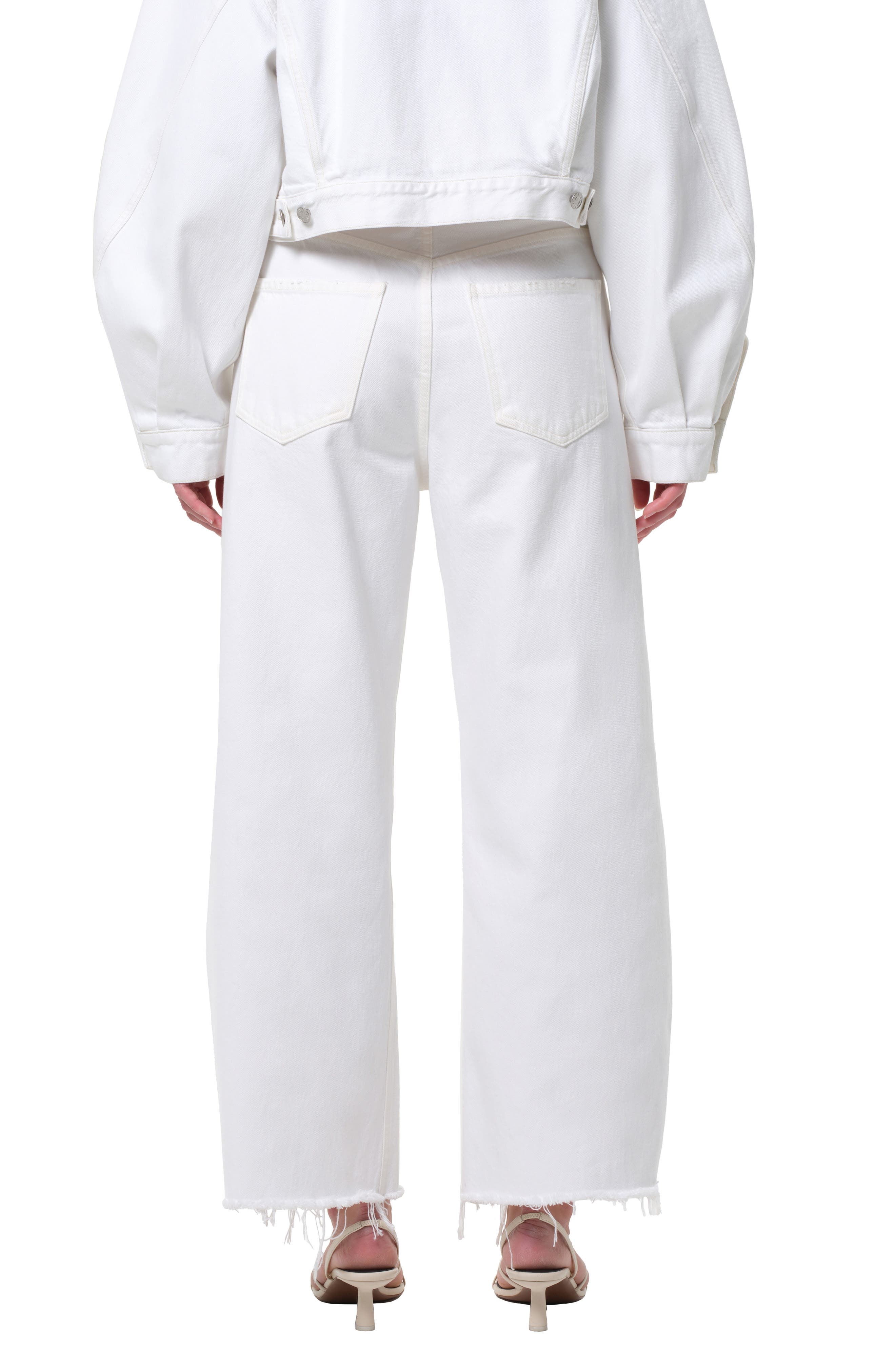 AGOLDE Low Curve Frayed Jeans in Milkshake at Nordstrom - 2