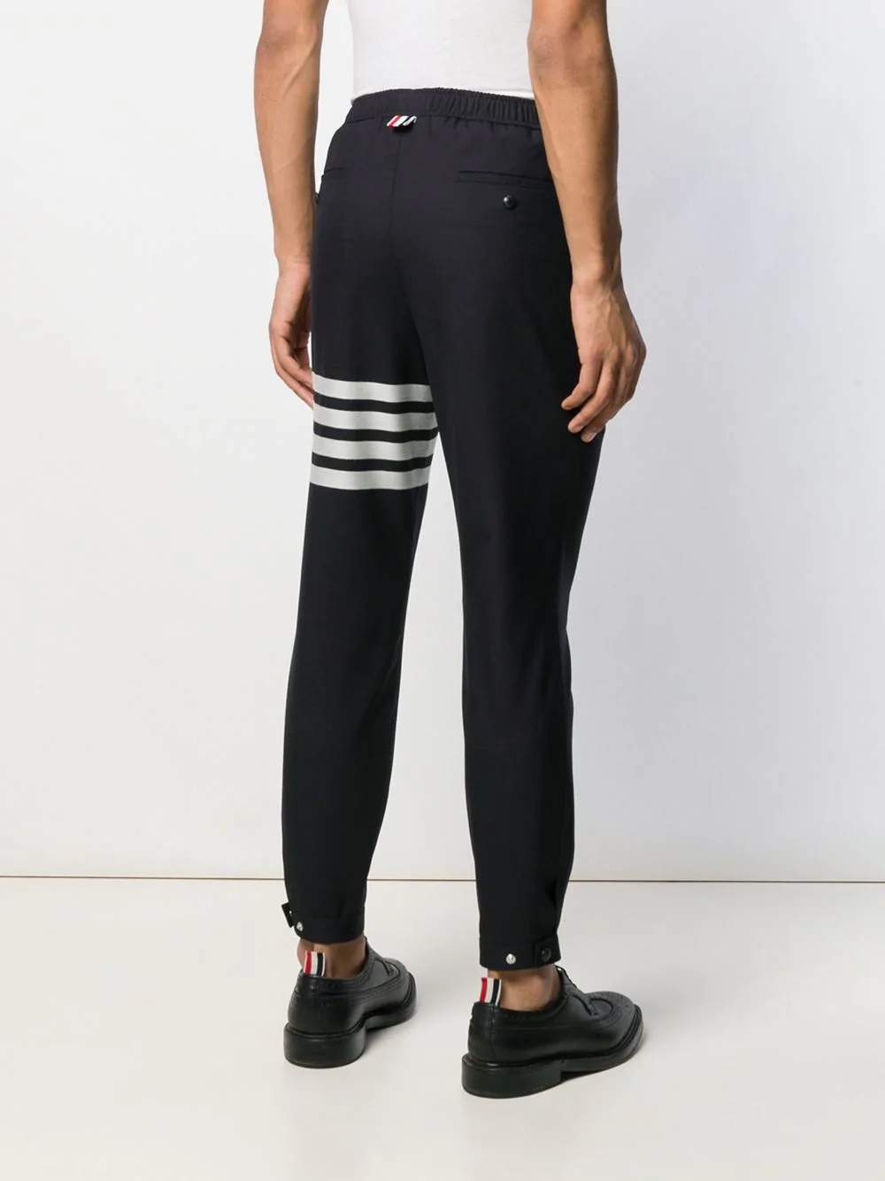 plain weave suiting track pants - 4