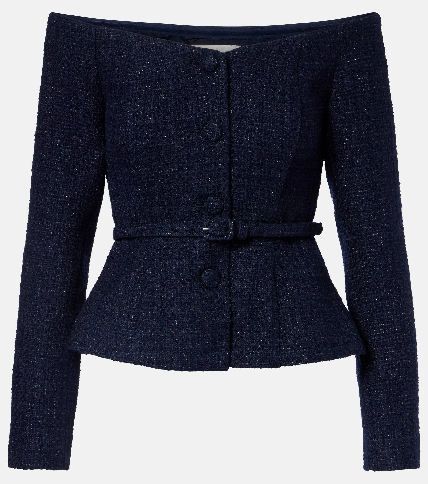 Off-shoulder bouclé top - 1